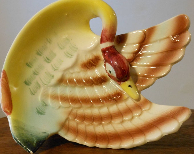 Pair of Hand Painted Oriental Pheasant Trinket Trays