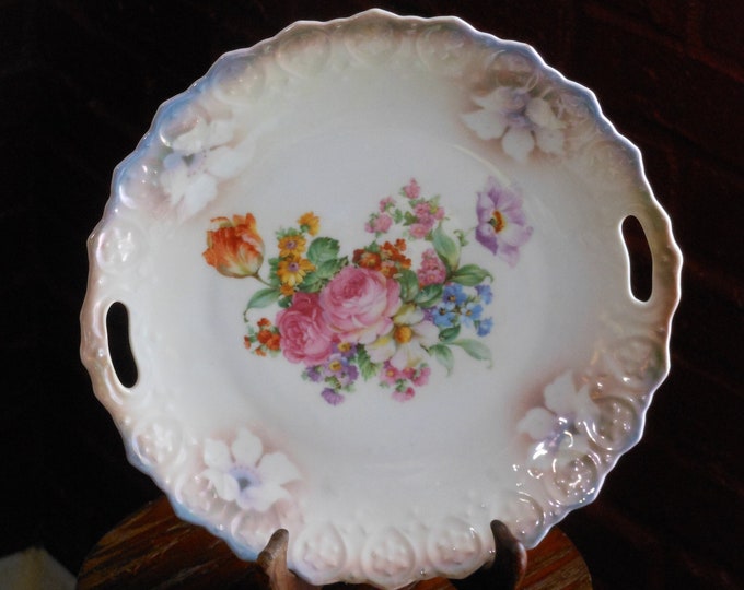 Two-Handled Antique Porcelain Bavaria Plate