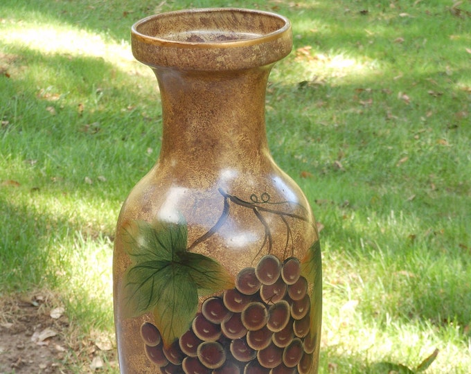 18-Inch Brown & Purple Grape Vase