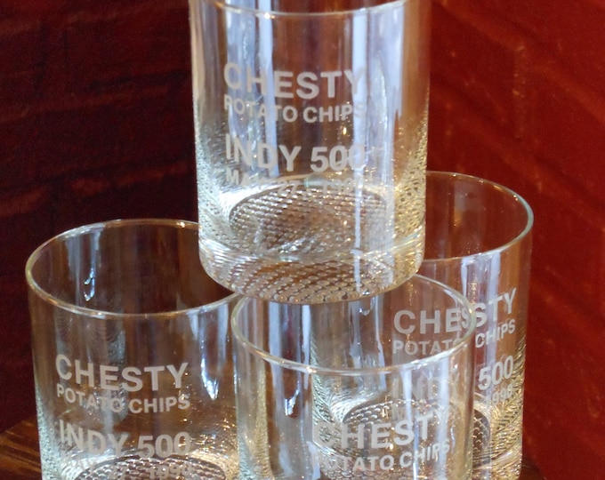 Set of Chesty Potato Chips Indy 500 Rocks Glasses (1990)