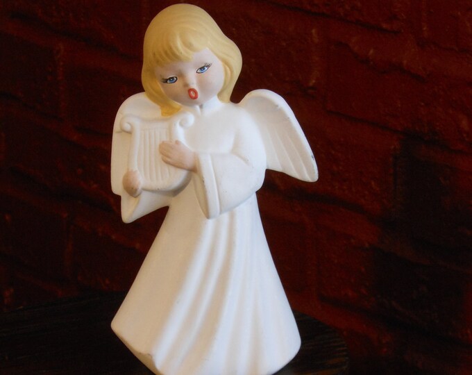 Vintage Ceramic Angel with Harp