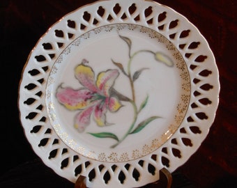 Hand Painted Wales China Orchid Plate