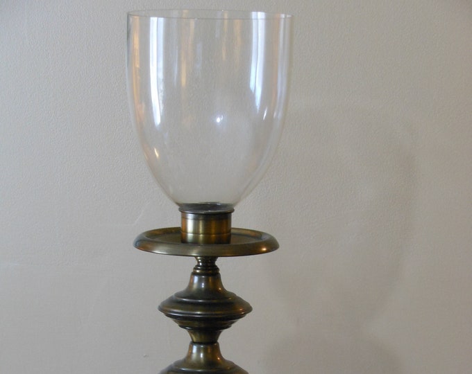 Glass and Polished Metal Candle Holder