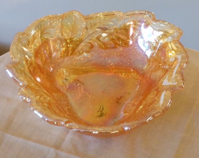 Marigold Carnival Glass Bowl/Candy Dish