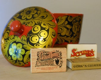 Bepeska Wooden Jar with Matchbox Collection