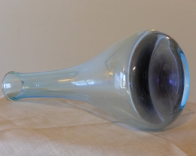 Light Blue Glass Vintage Beaker Vase