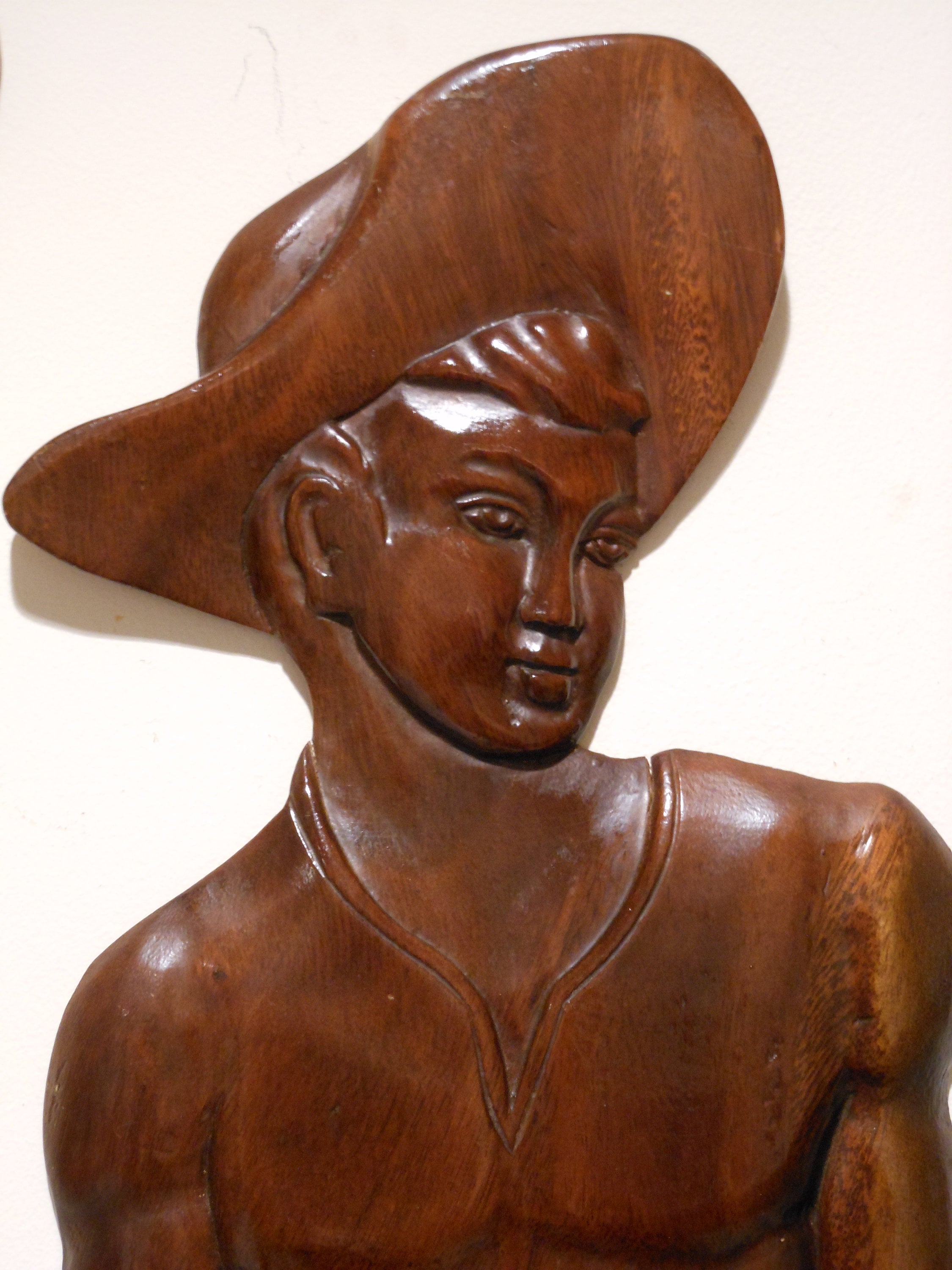 Large Vintage Wooden Male & Female Wall Hangings