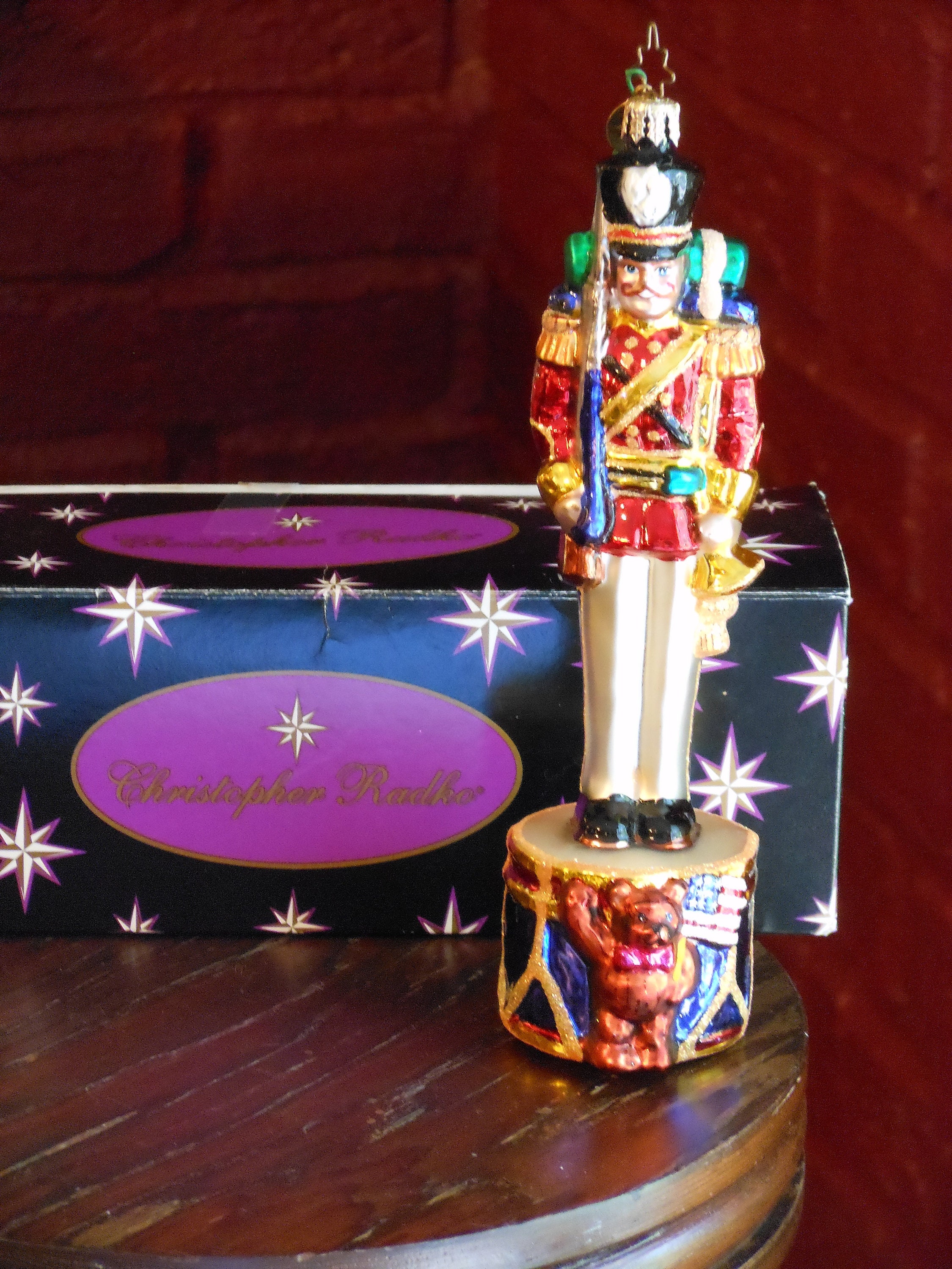 Christopher Radko Toy Soldier Glass Christmas Ornament