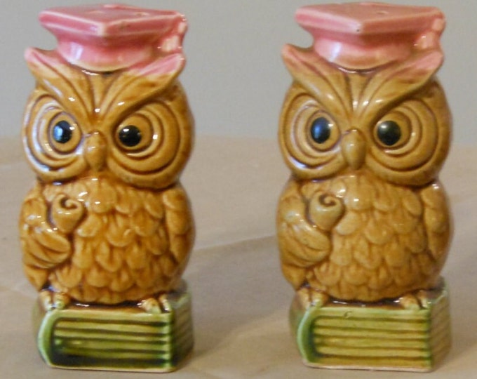 Vintage Wise Owl Salt & Pepper Shakers