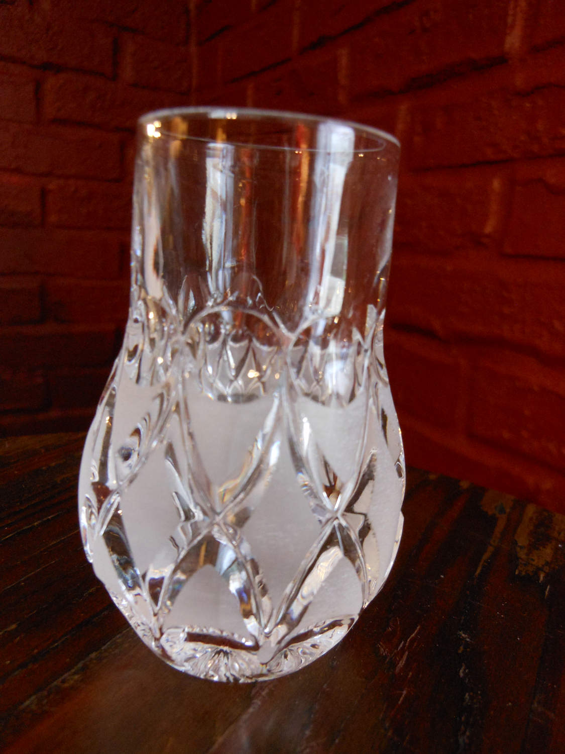 Frosted Lead Crystal Toothpick Holder