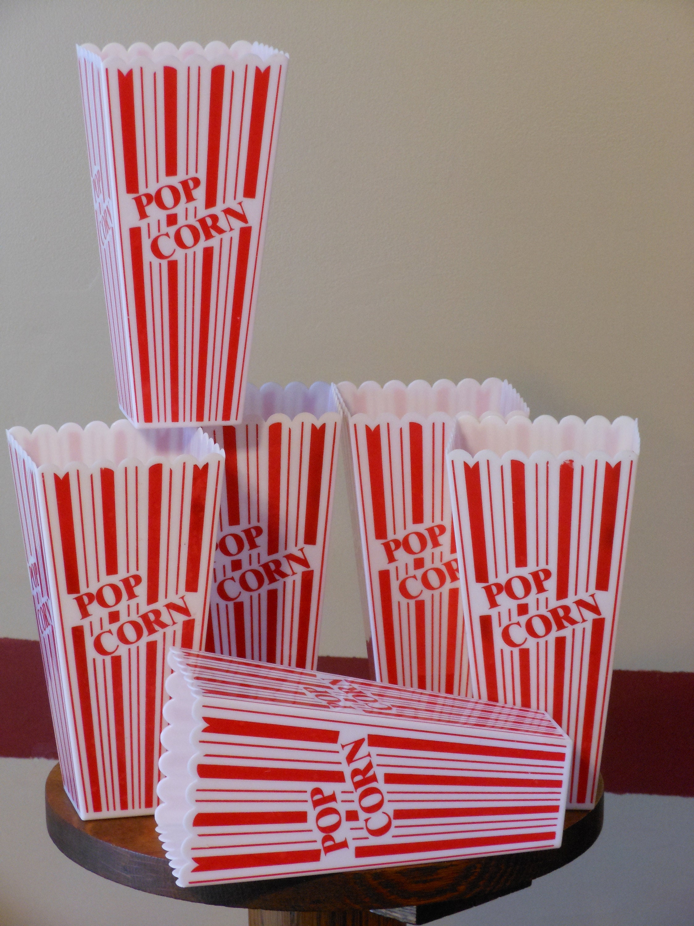 Six Popcorn Plastic Boxes