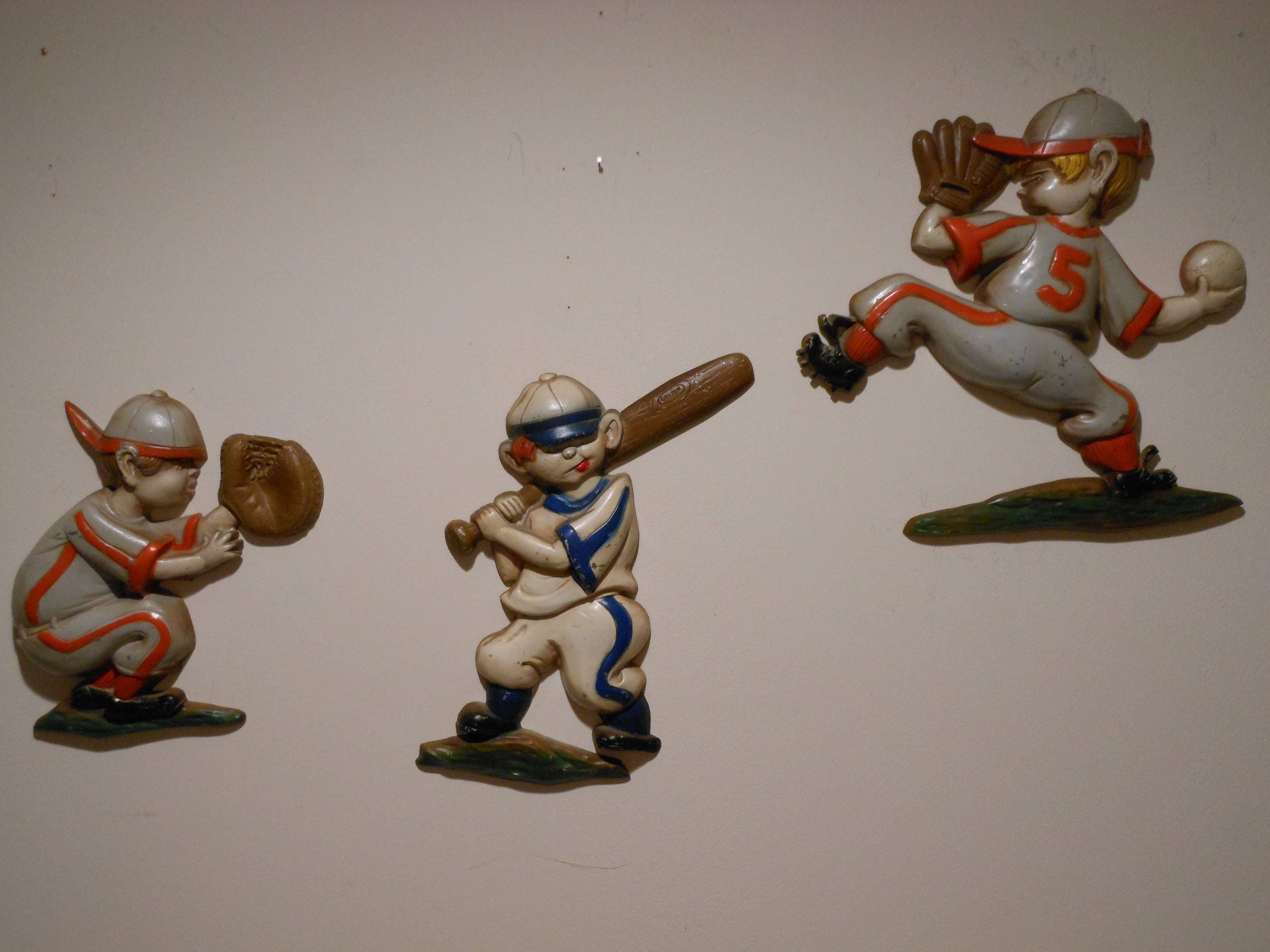 Set of Three Sexton Cast Iron Baseball Figures (1970)