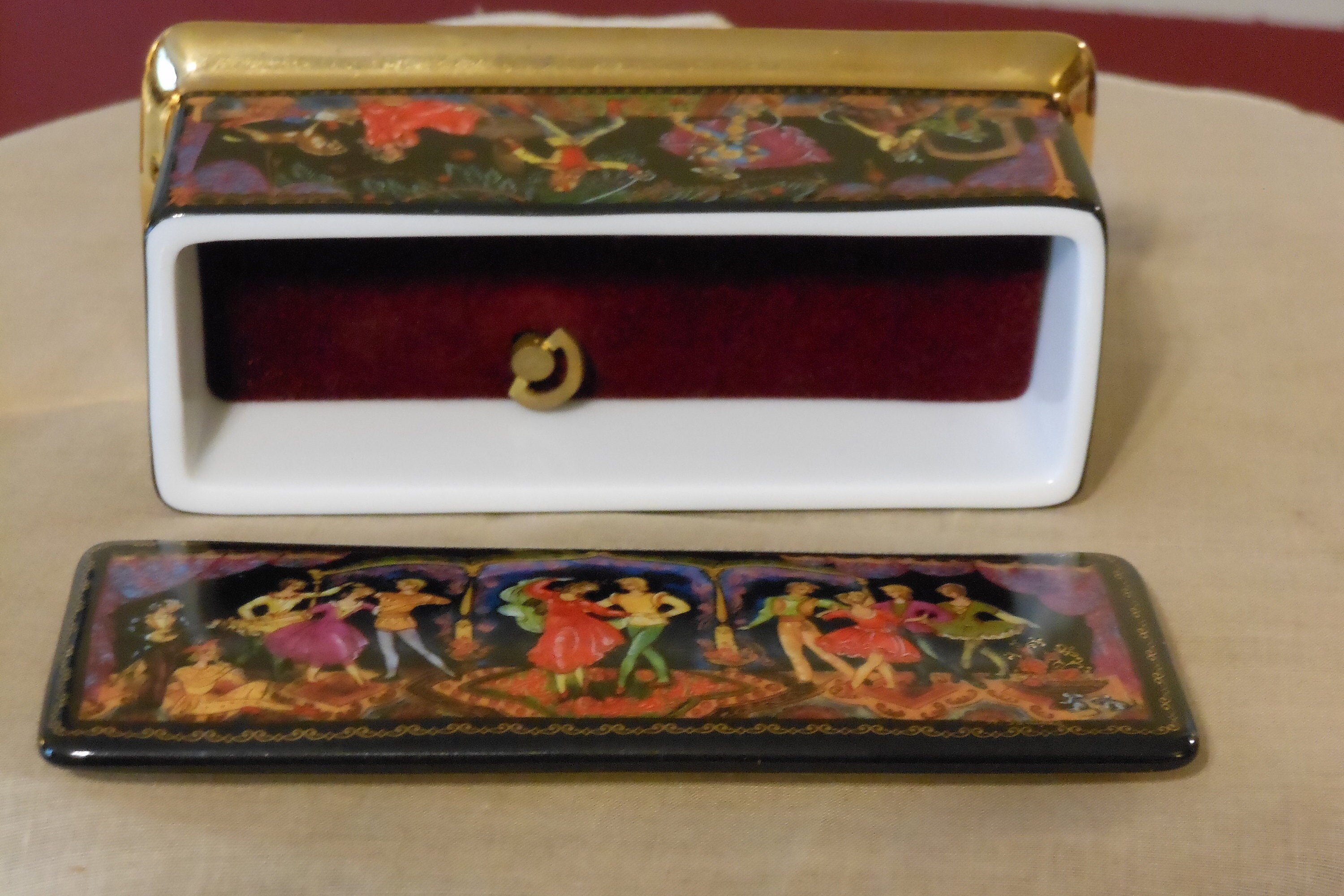 Russian Porcelain Music Box