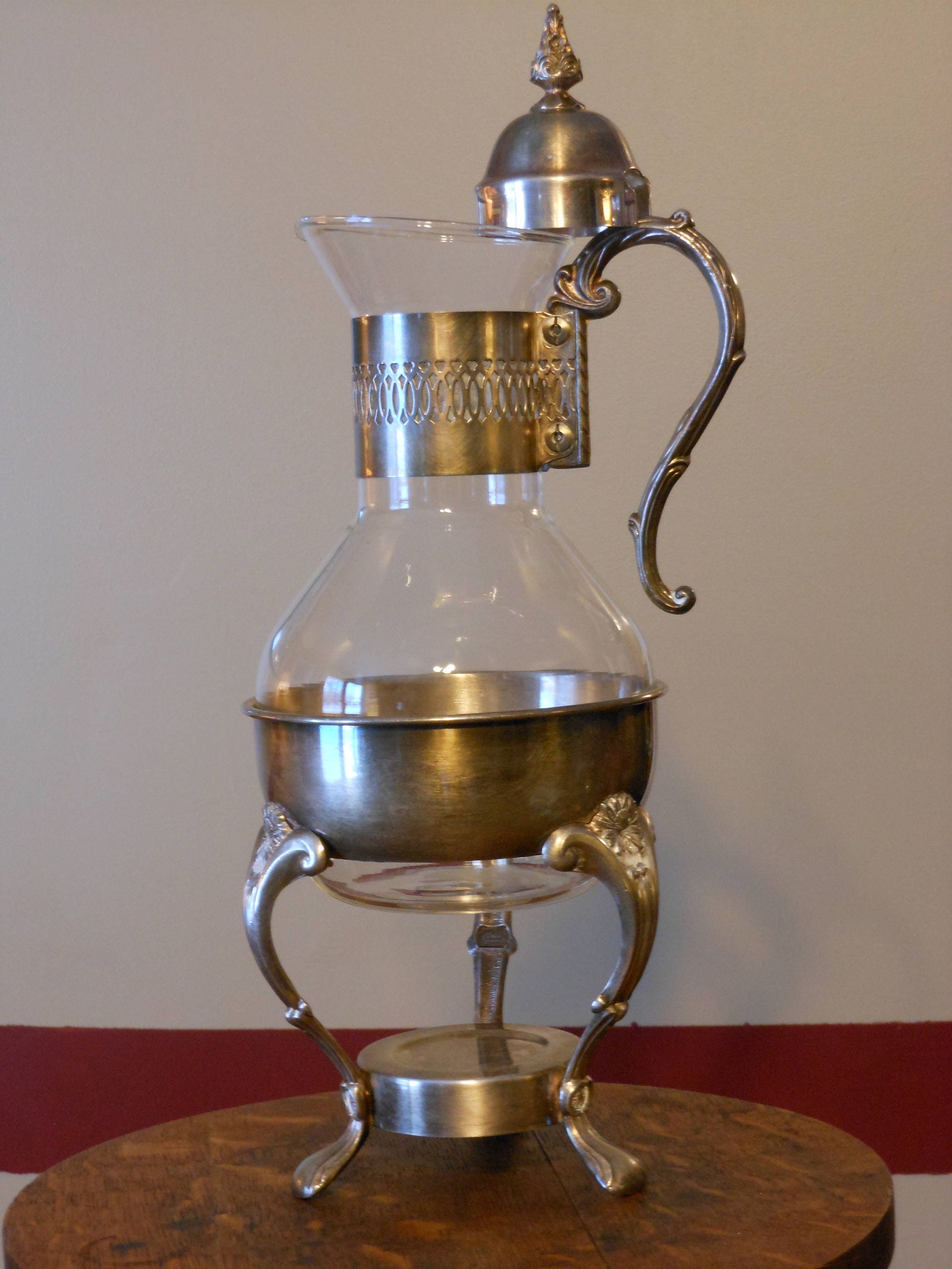 Raimond Silver Plate Coffee/Tea Carafe w/ Warming Stand