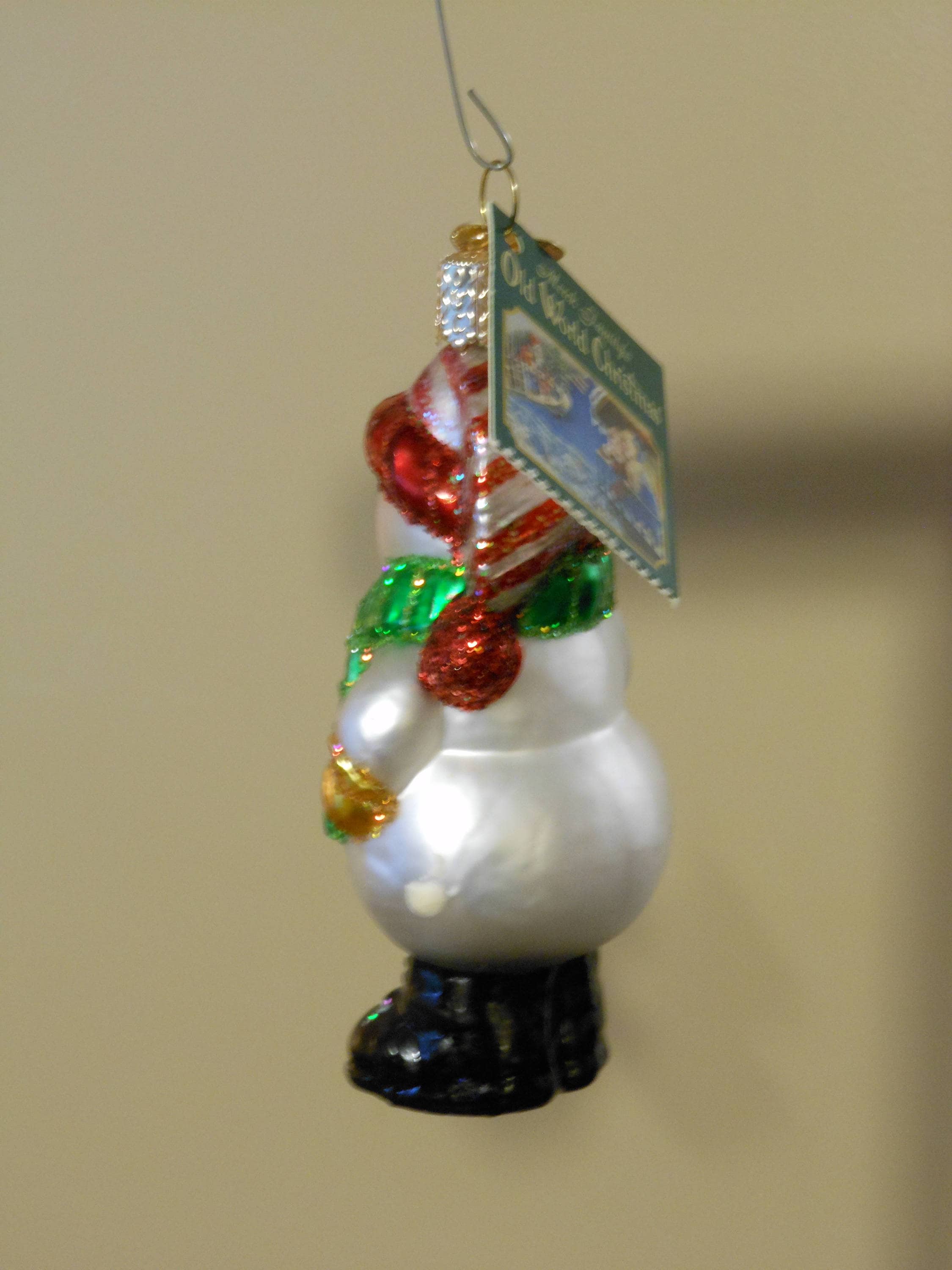 Two Small Glass Christmas Ornaments (Merck Family)