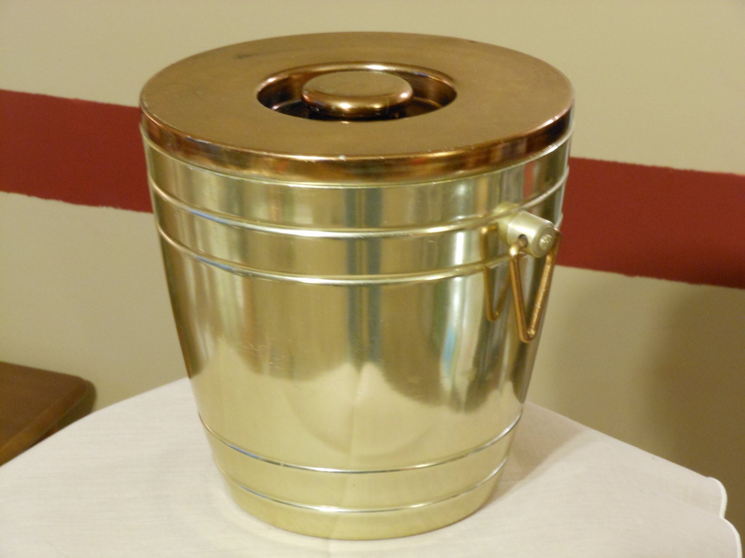 Two Tone Aluminum Italian Ice Bucket with Handles