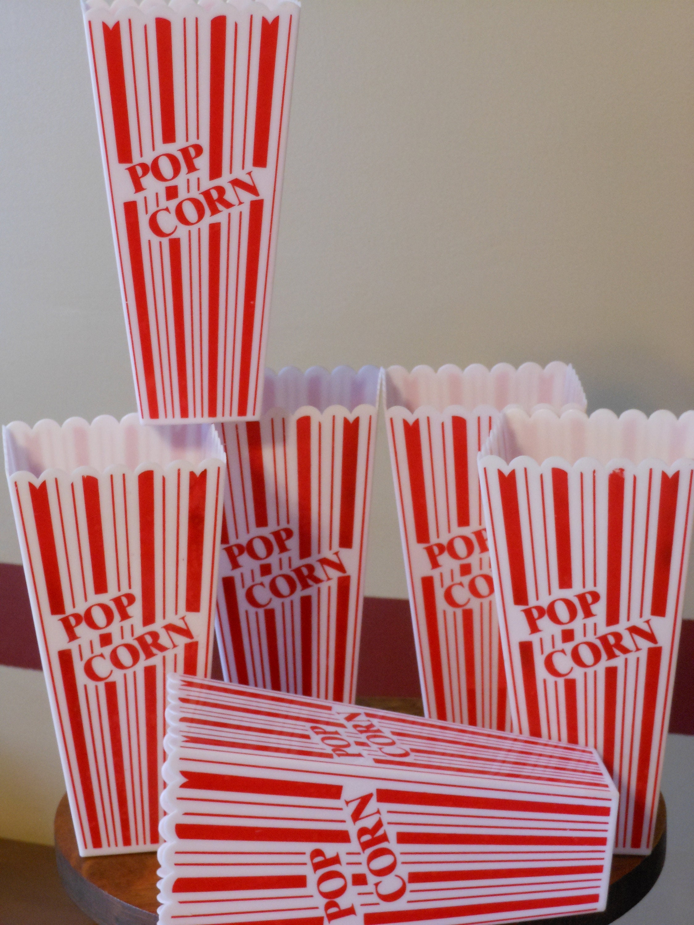 Six Popcorn Plastic Boxes