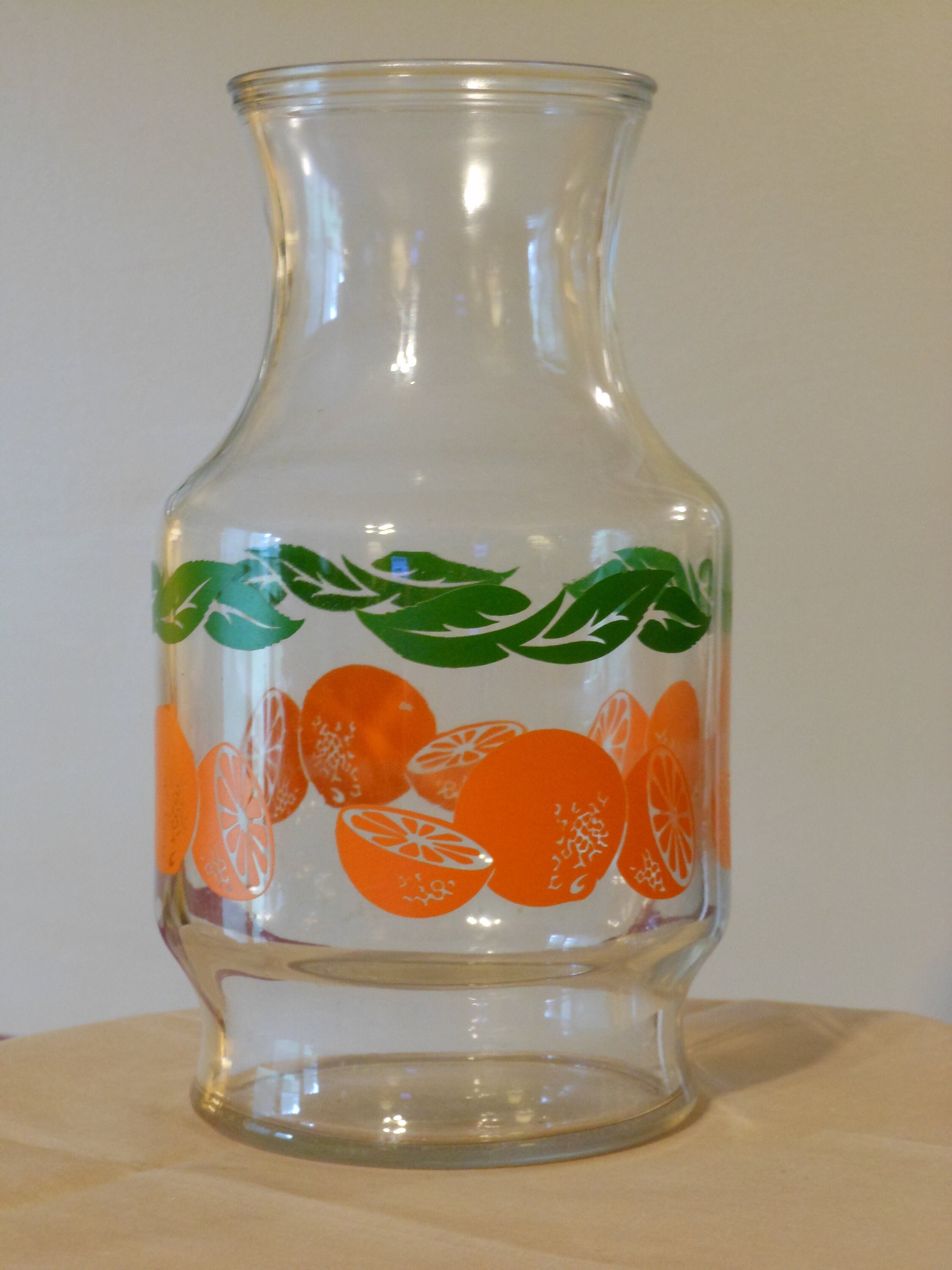 Vintage Glass Orange Juice Carafe