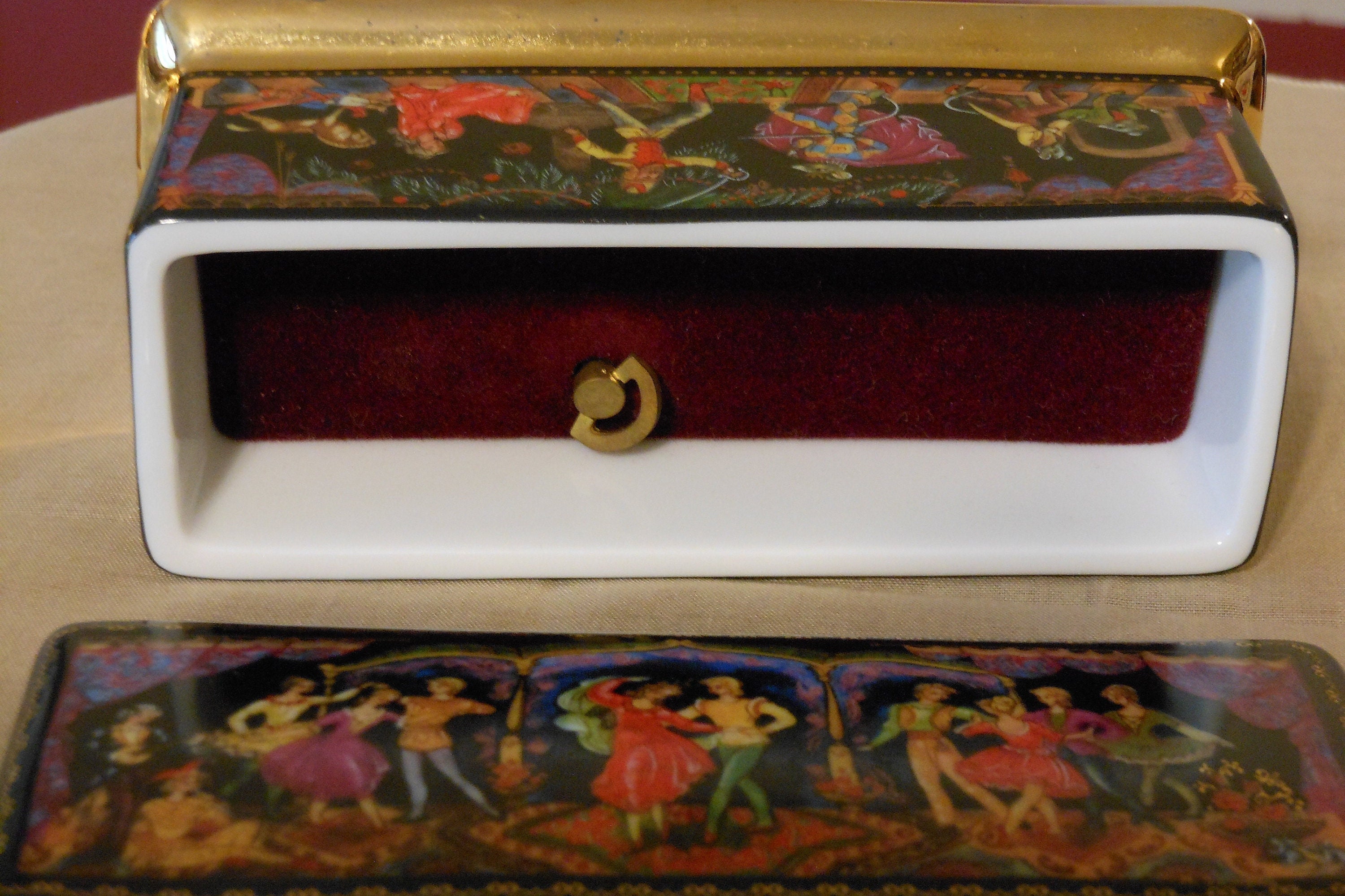 Russian Porcelain Music Box
