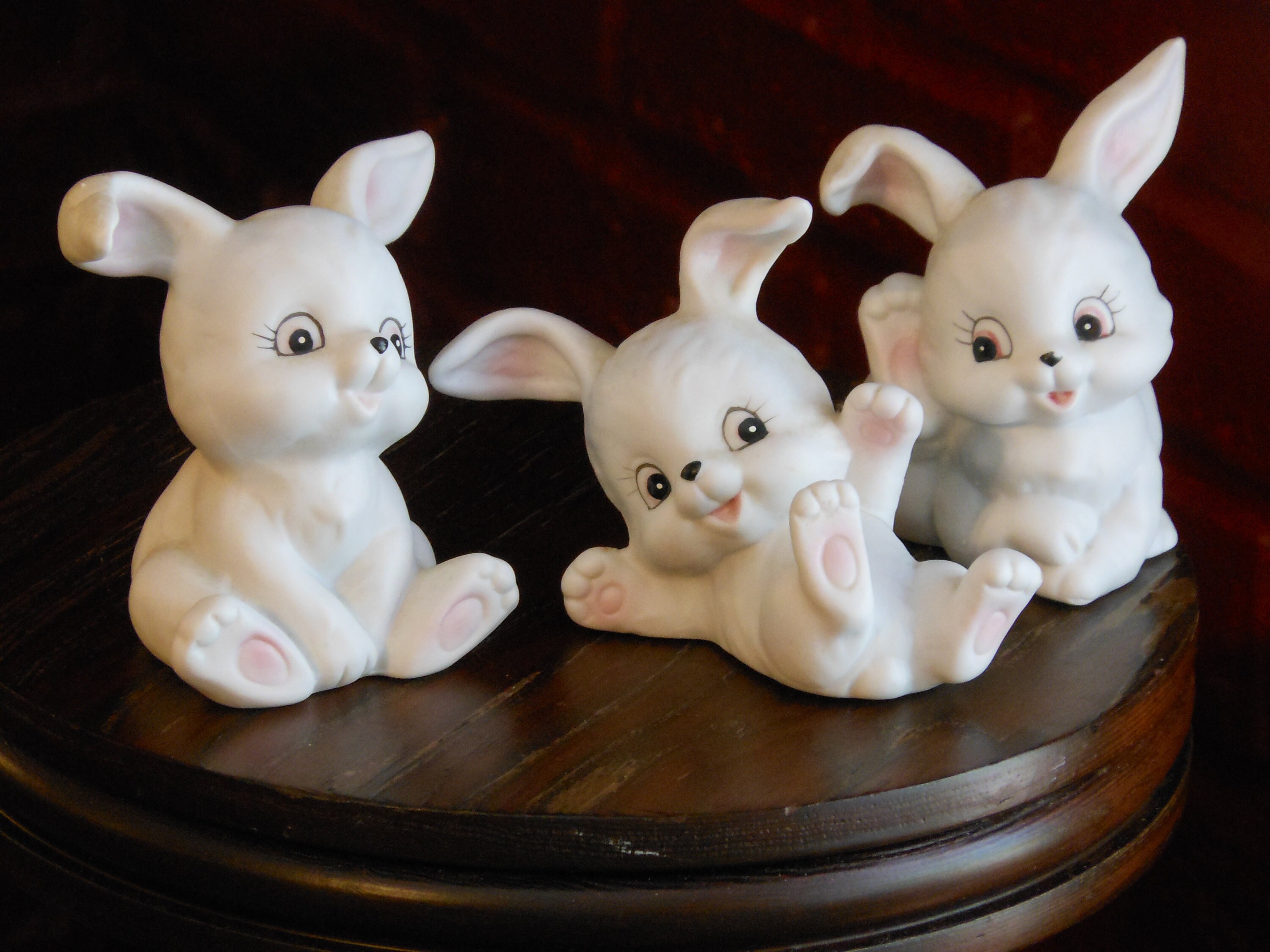 Three Homco Ceramic Bunnies