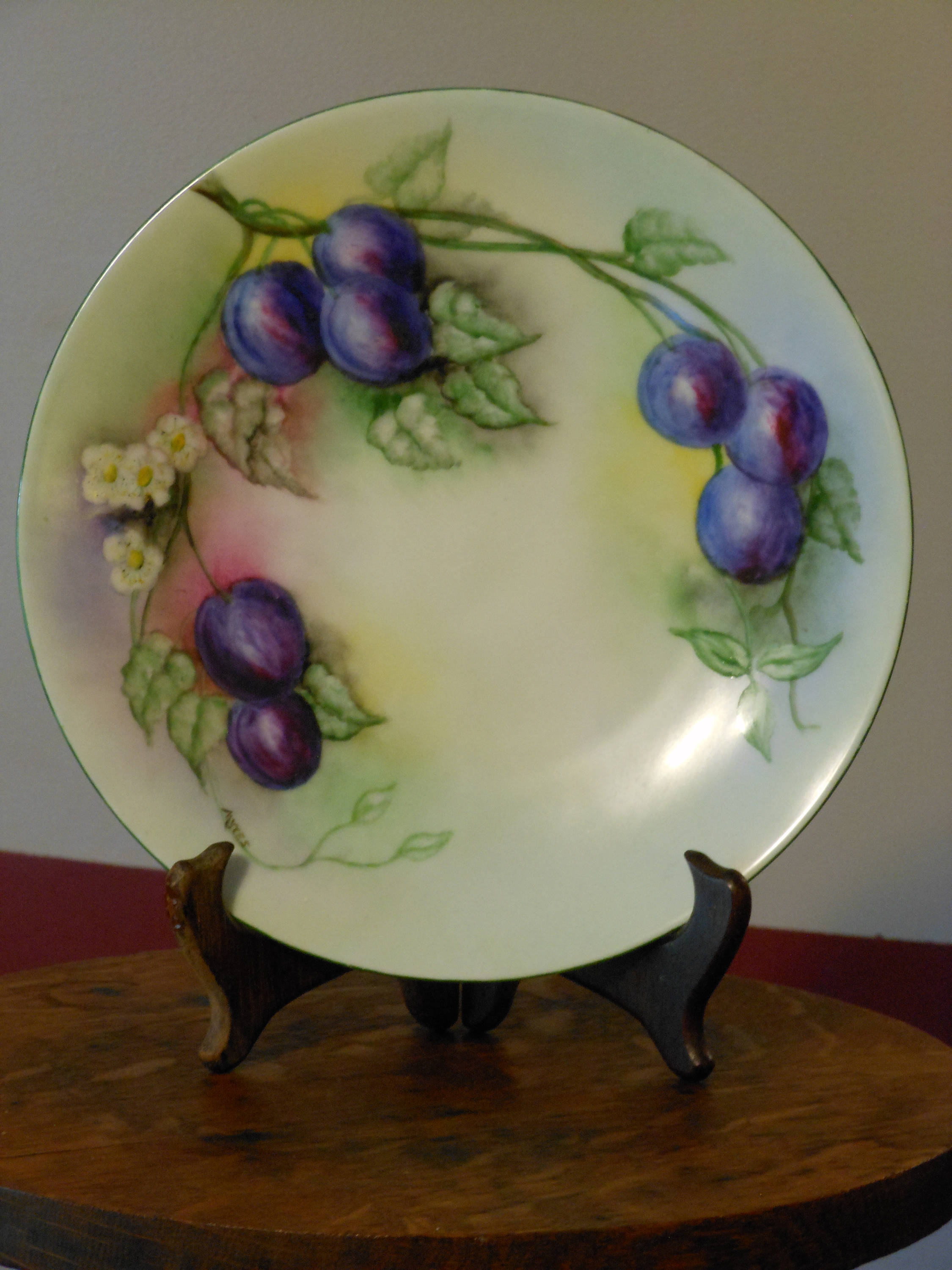 Signed, Hand Painted Vintage Bavarian Plate