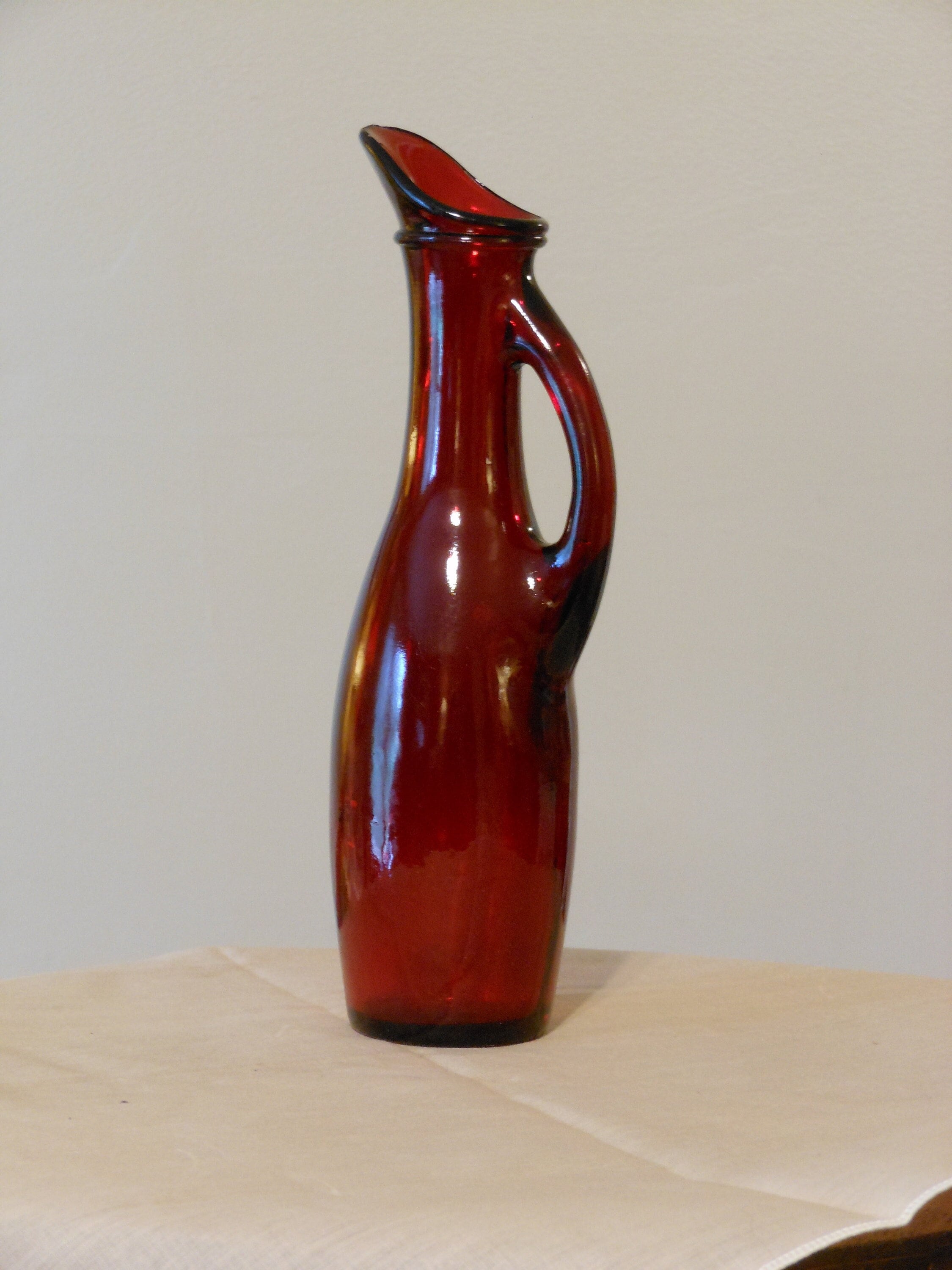 Dark Red Glass Bud Vase