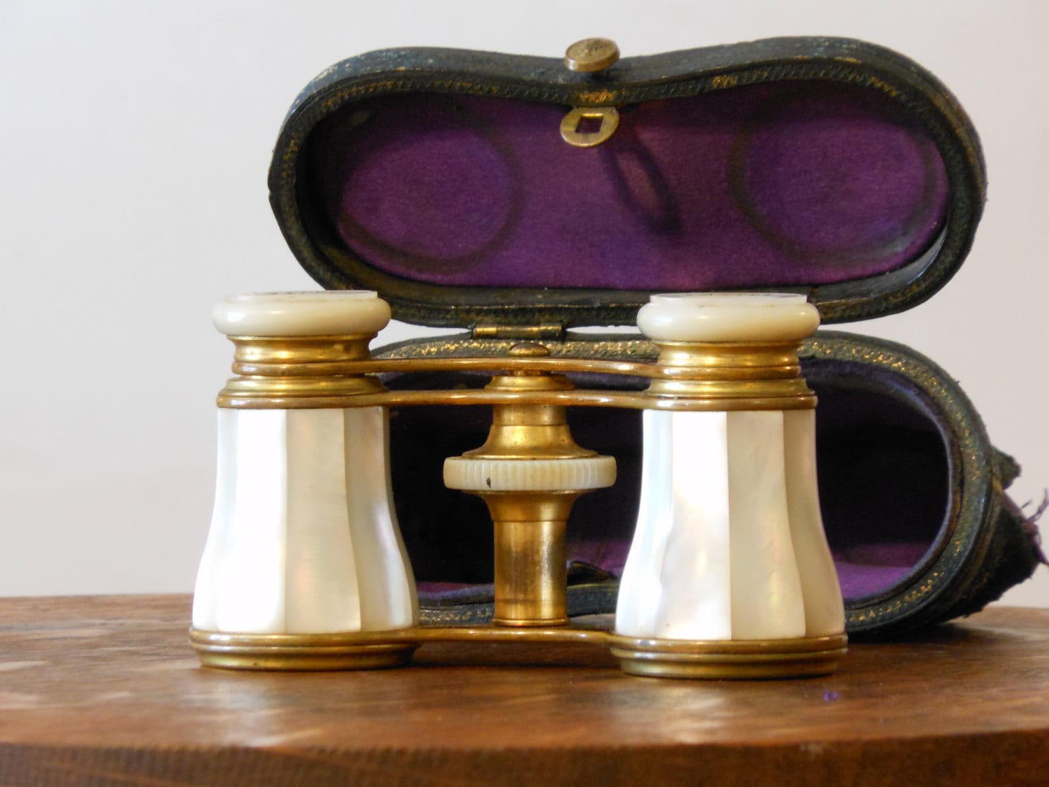 Antique LeMaire Paris Opera Glasses w/ Leather Case