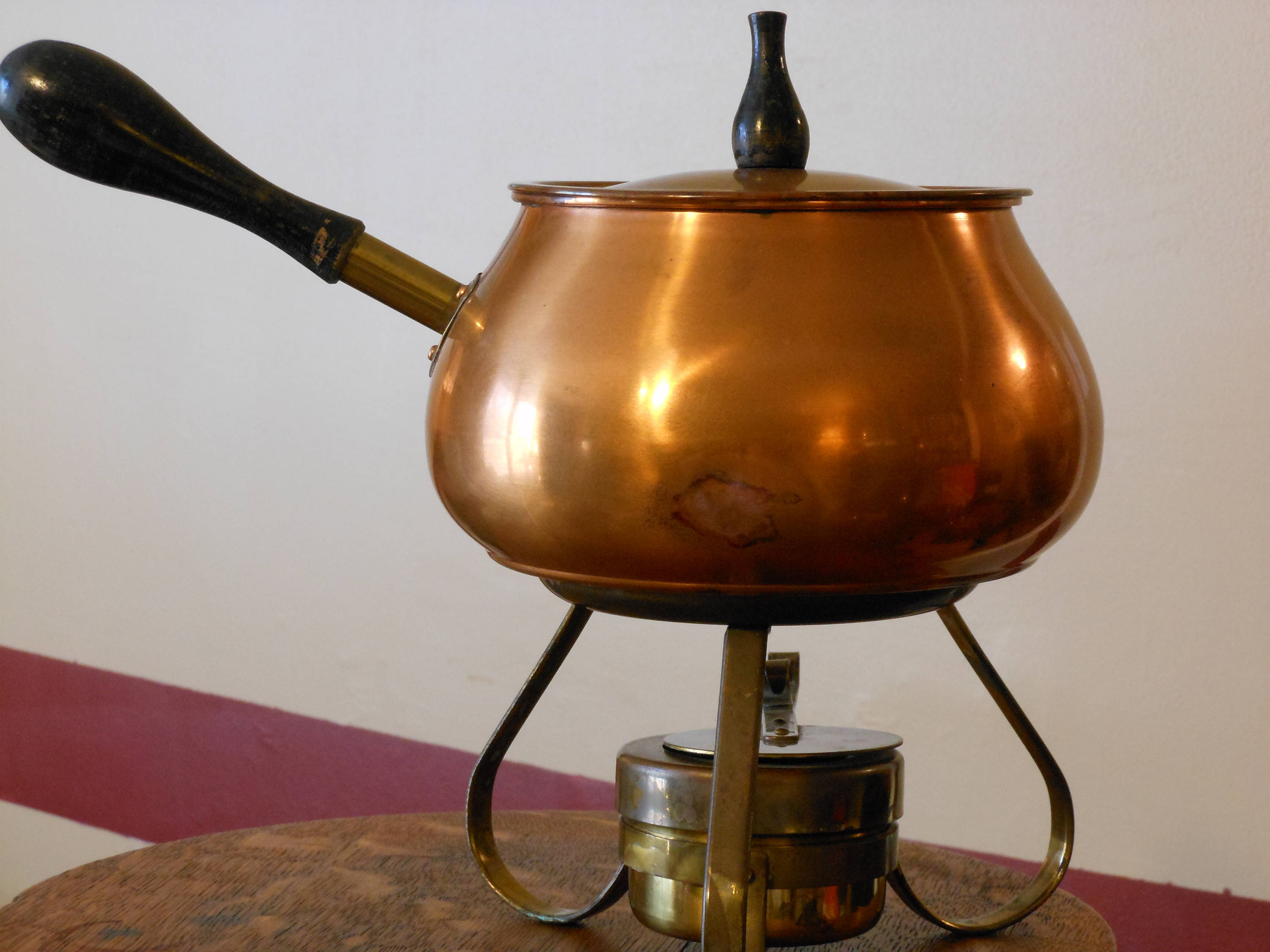 Vintage Douro Solid Copper Fondue Pot