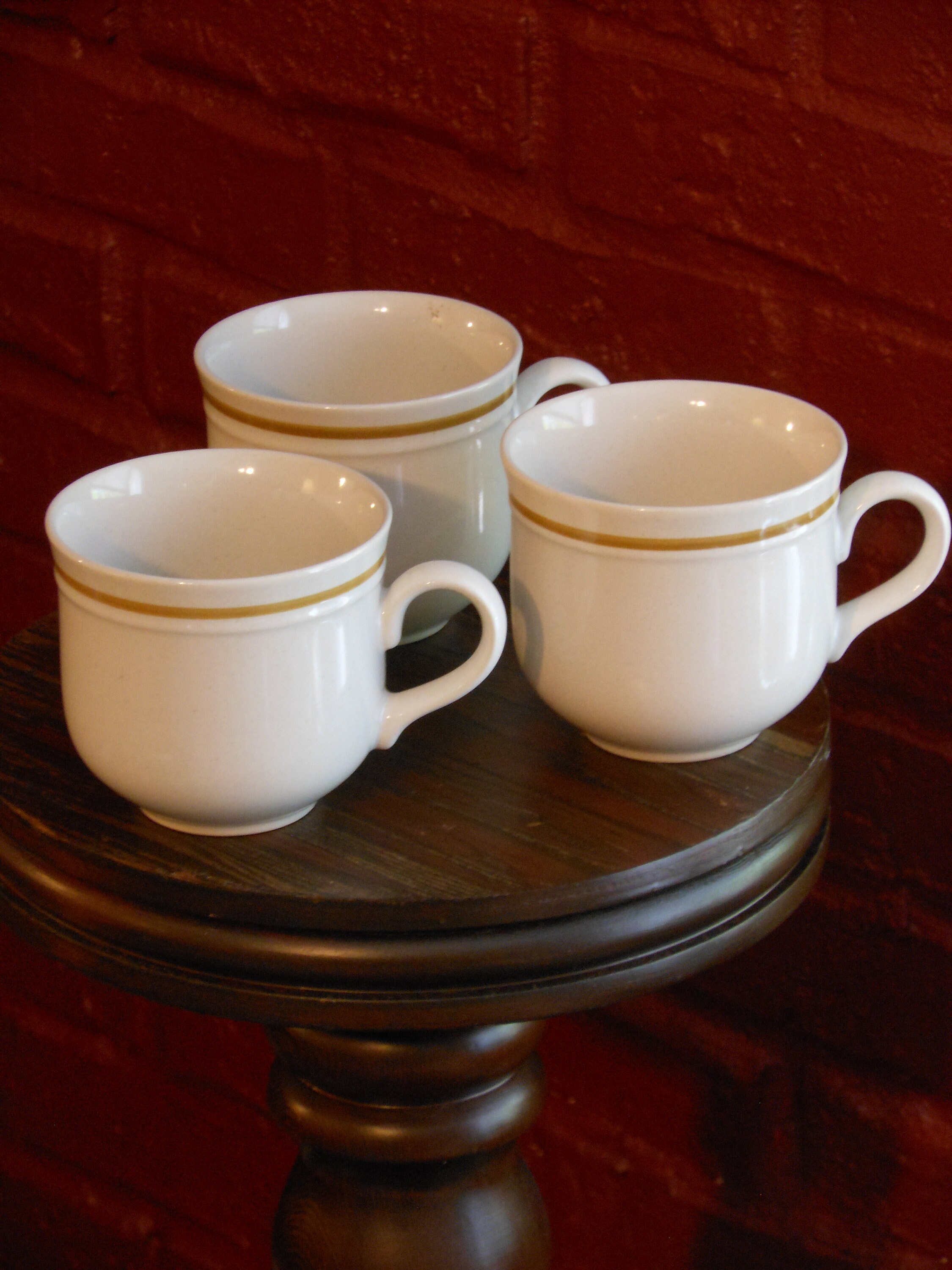 Three Vintage Kingsbury Stoneware Collection Mugs