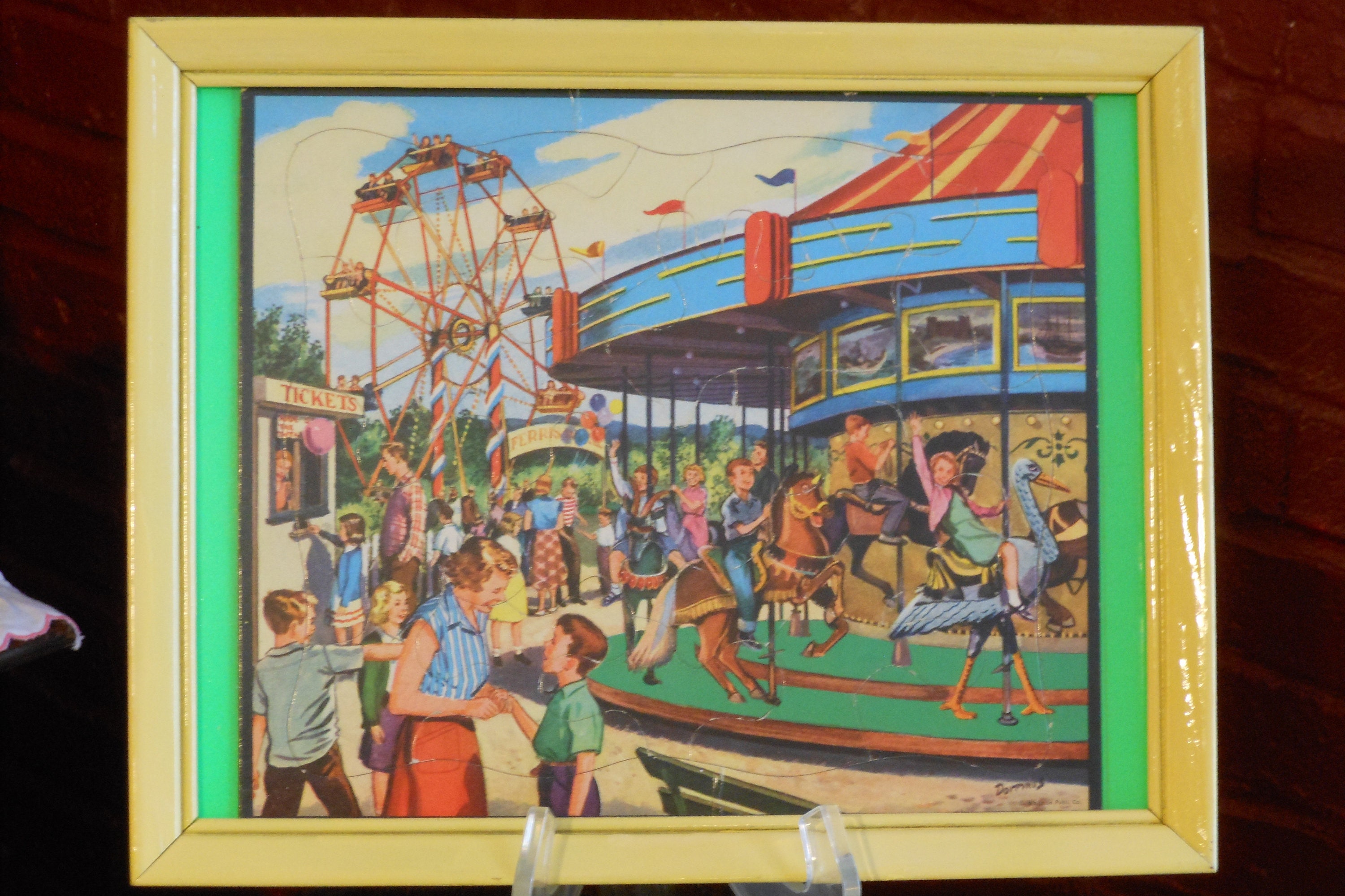 Framed Mid Century Tray Puzzle Robert Doremus Illustrator