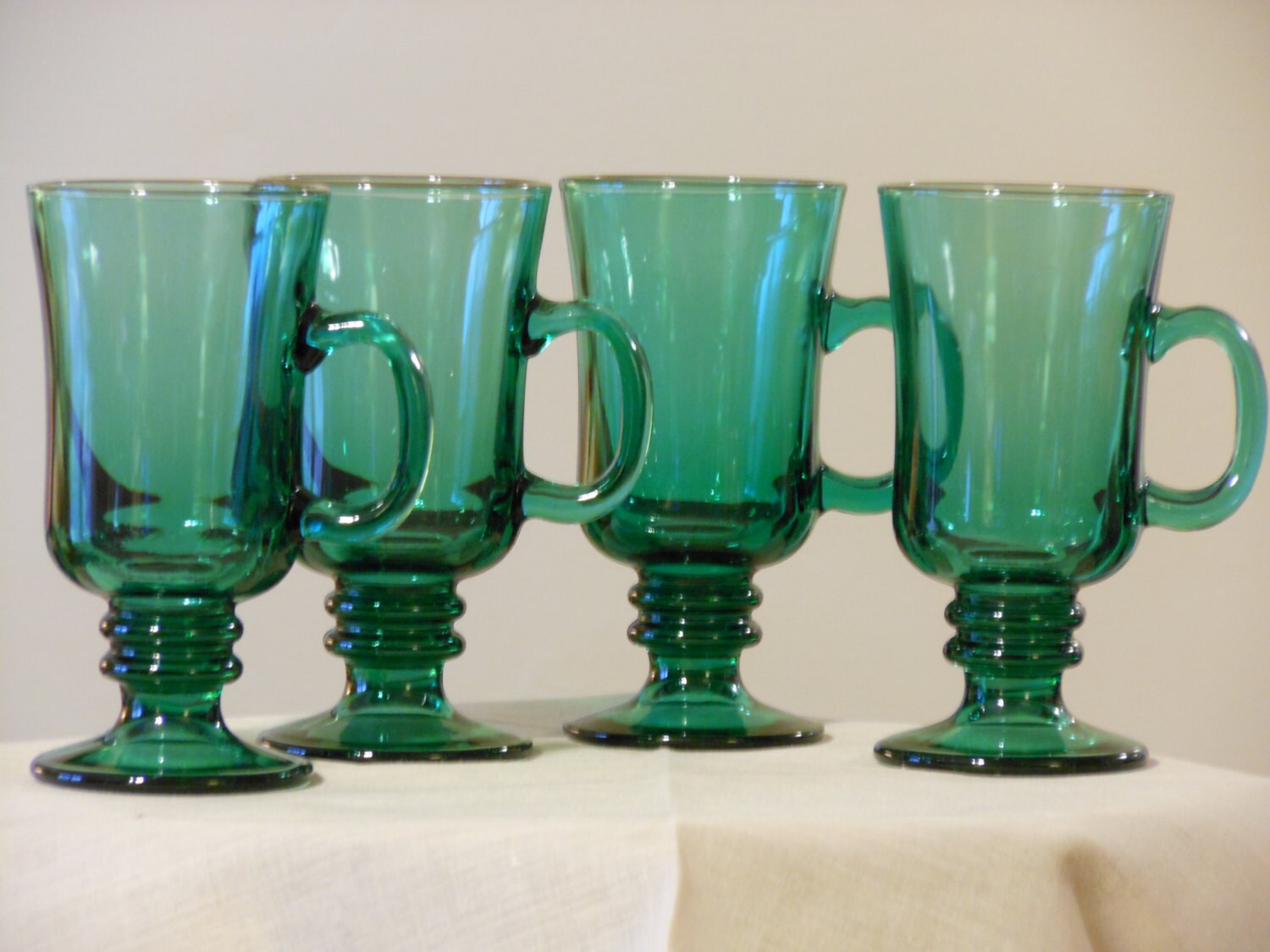 Libbey Green Irish Coffee Mugs