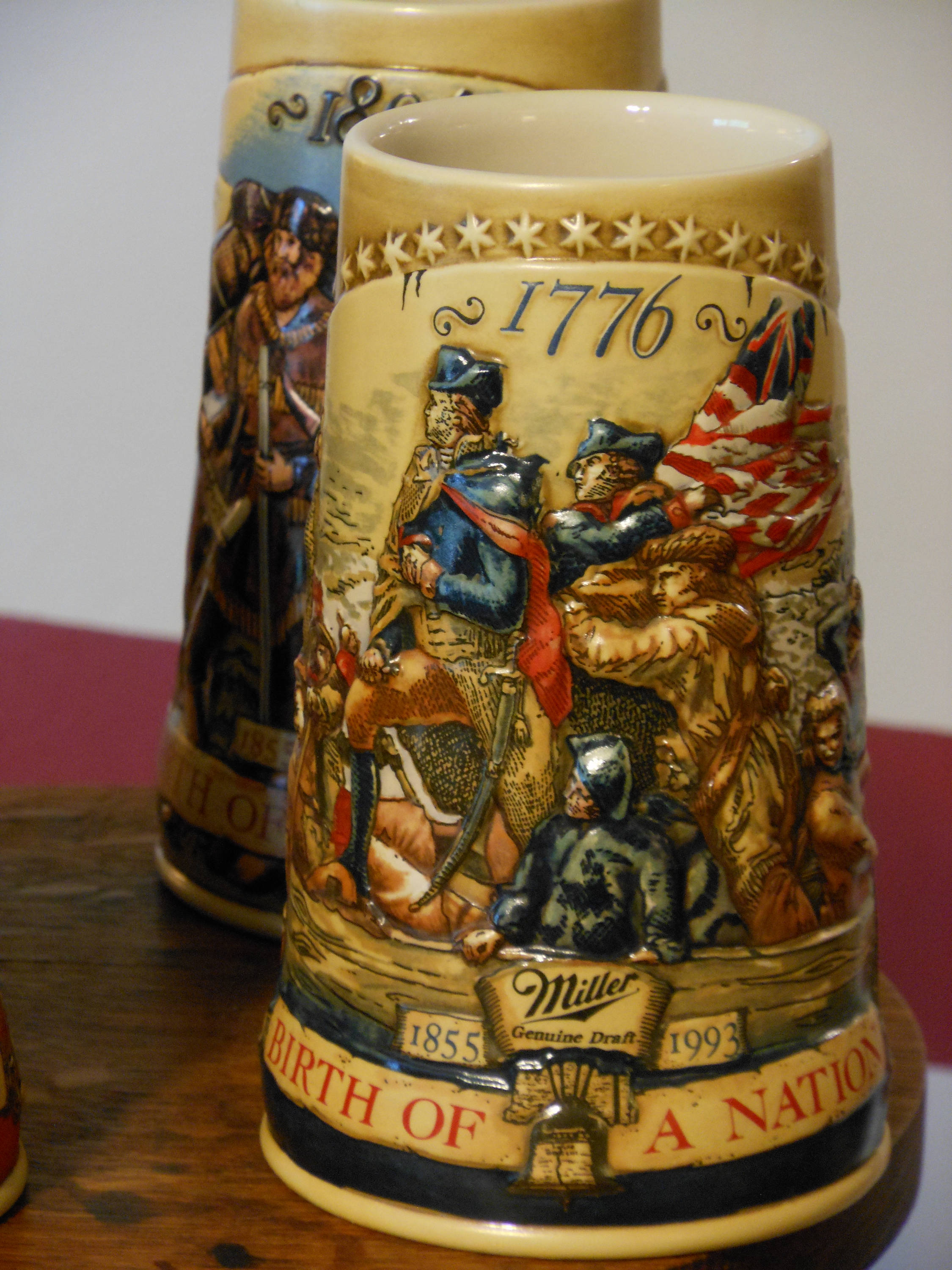 Complete Set of Four Miller Brewing Birth of a Nation Series Steins (1991)