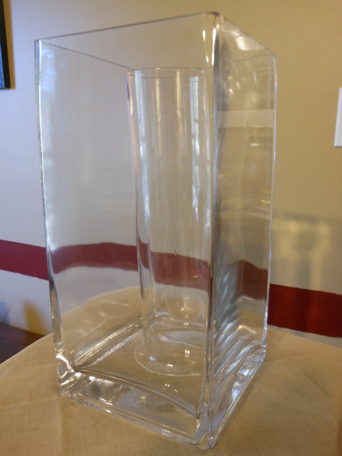 Modern Two-Piece Clear Glass Vase