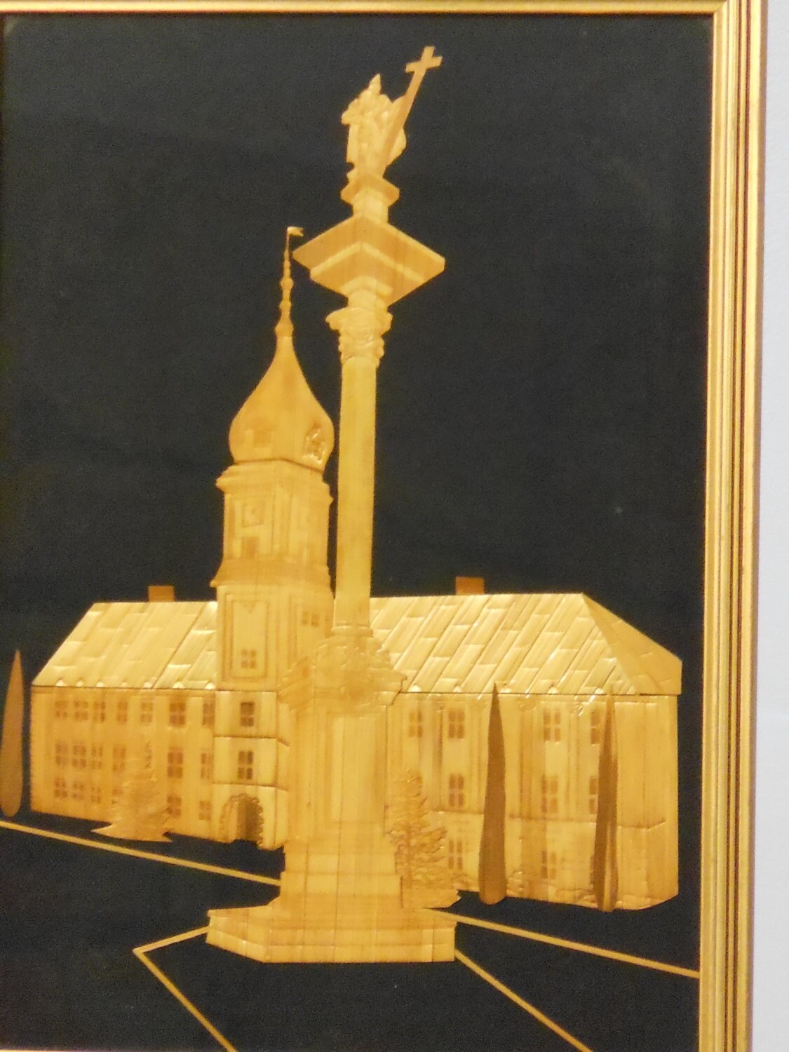 Polish Folk Art Straw Picture Sigismund's Column