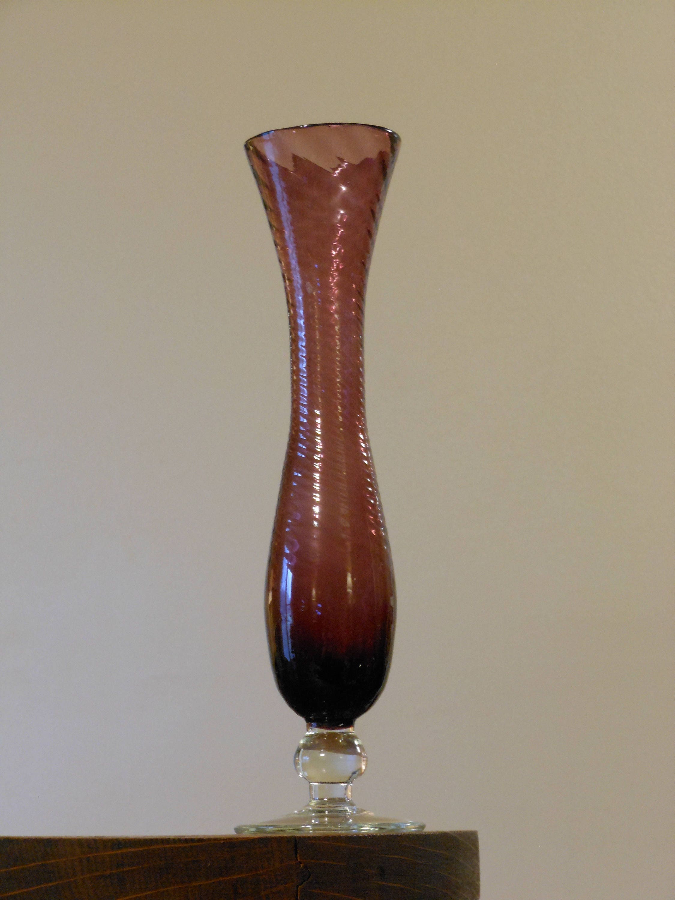 Delicate Amethyst Glass Bud Vase