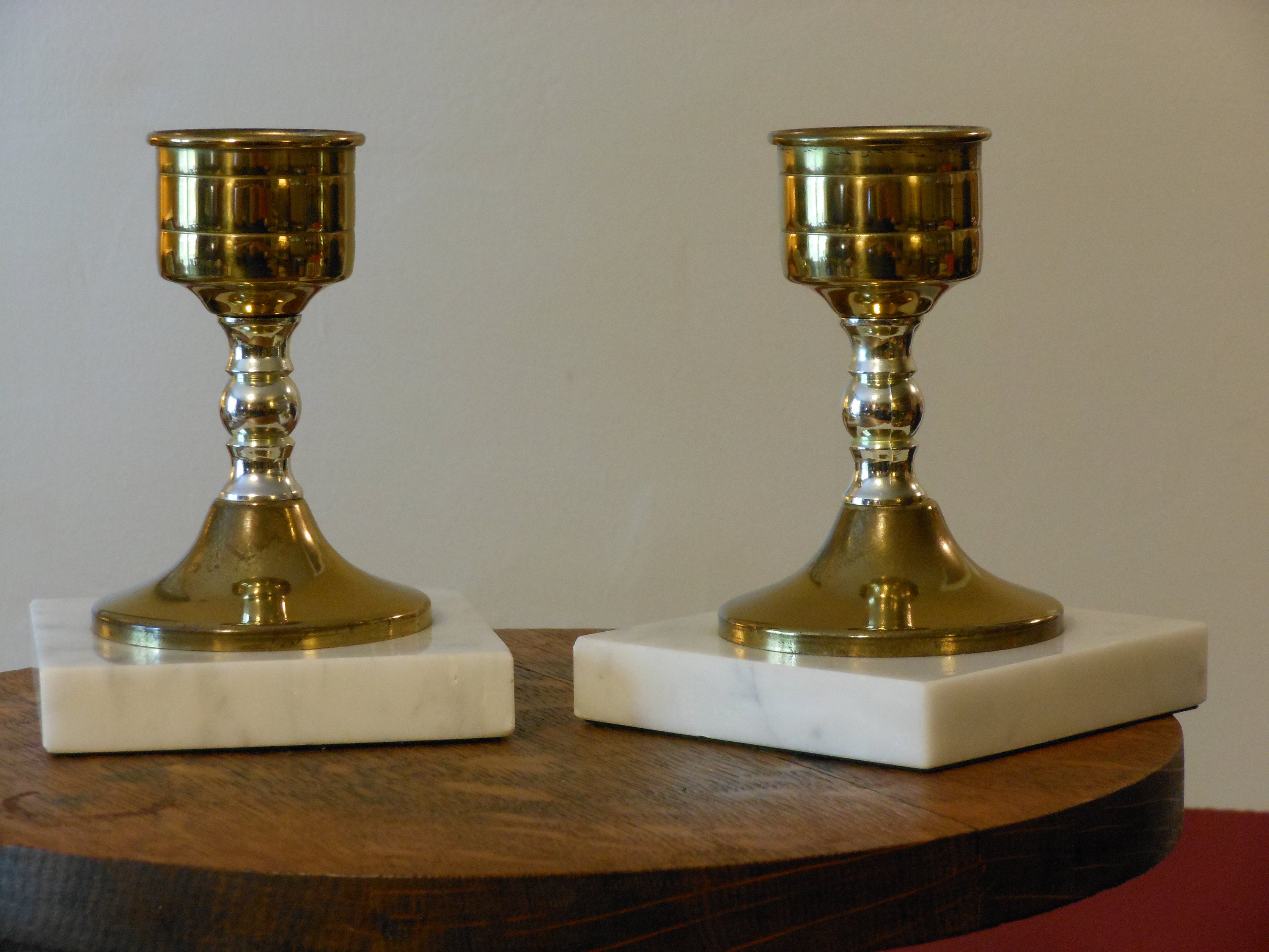 Brass & Marble Candle Holders