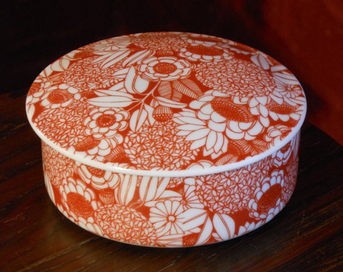 Red & White Floral Trinket Dish