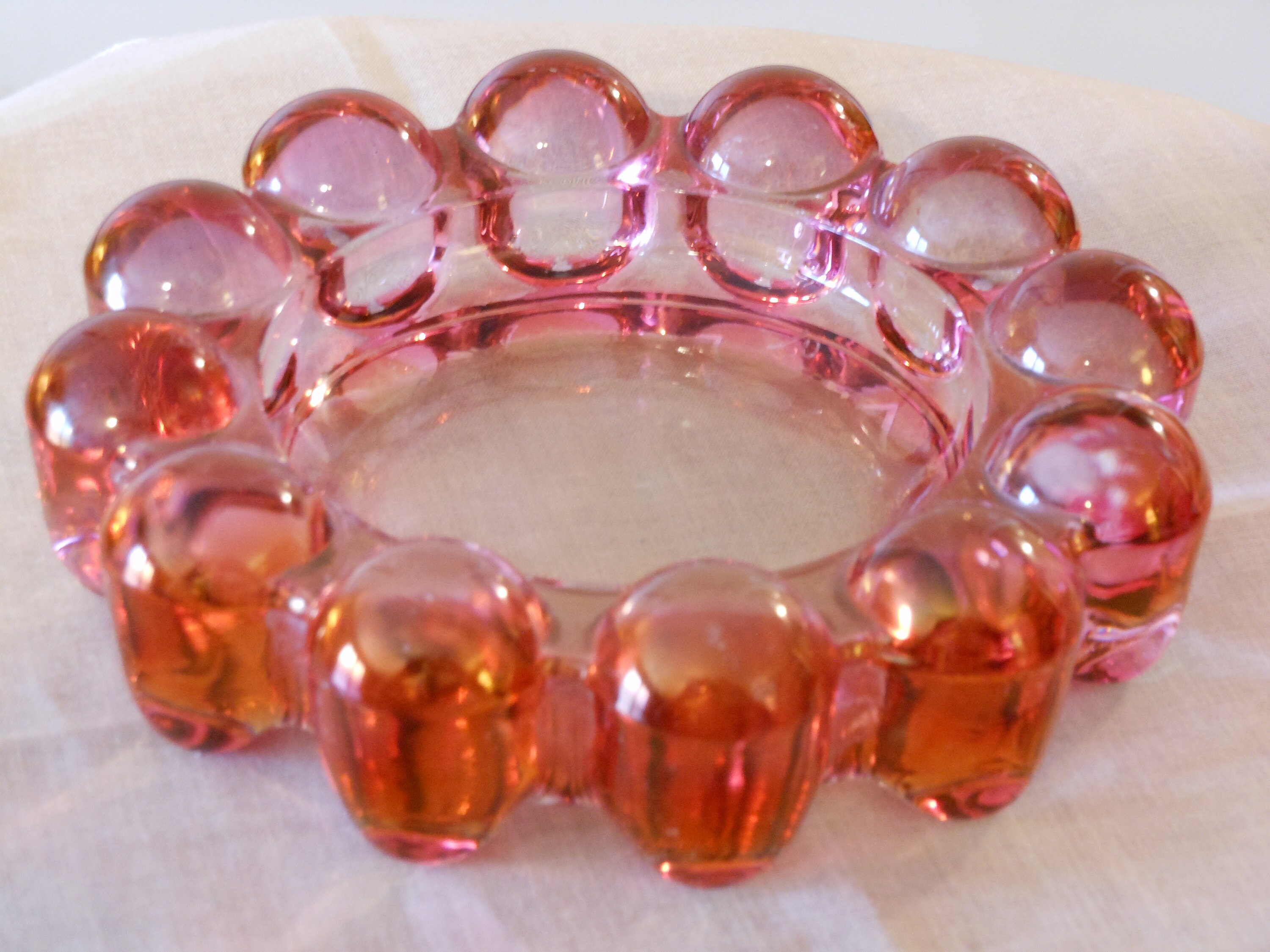 Vintage Pink Boopie Glass Ash Tray