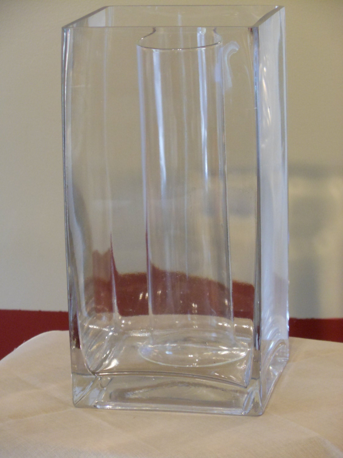 Modern Two-Piece Clear Glass Vase