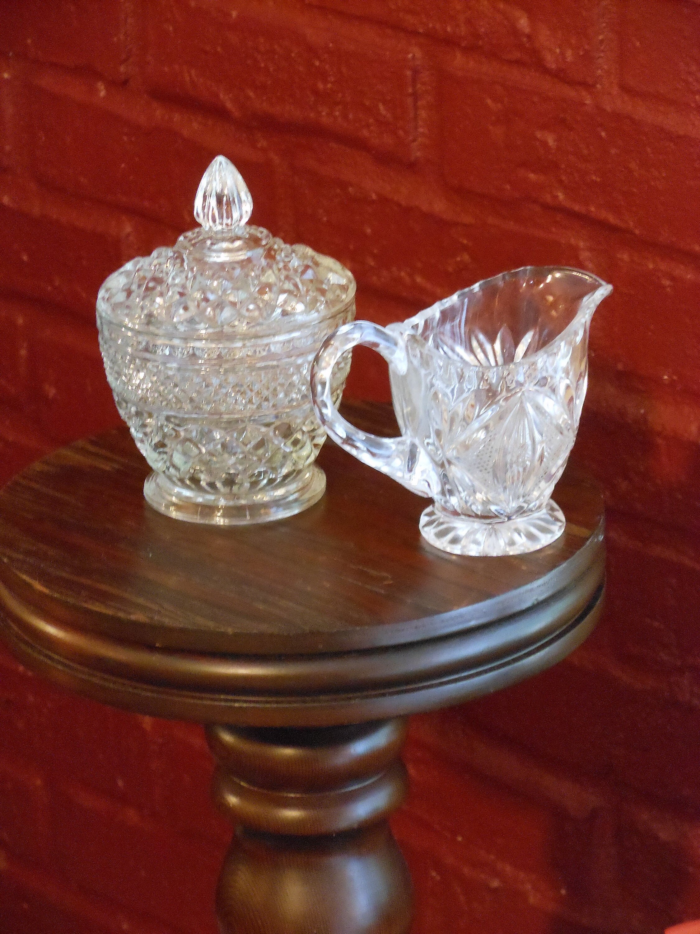 Crystal Creamer & Sugar Bowl Set