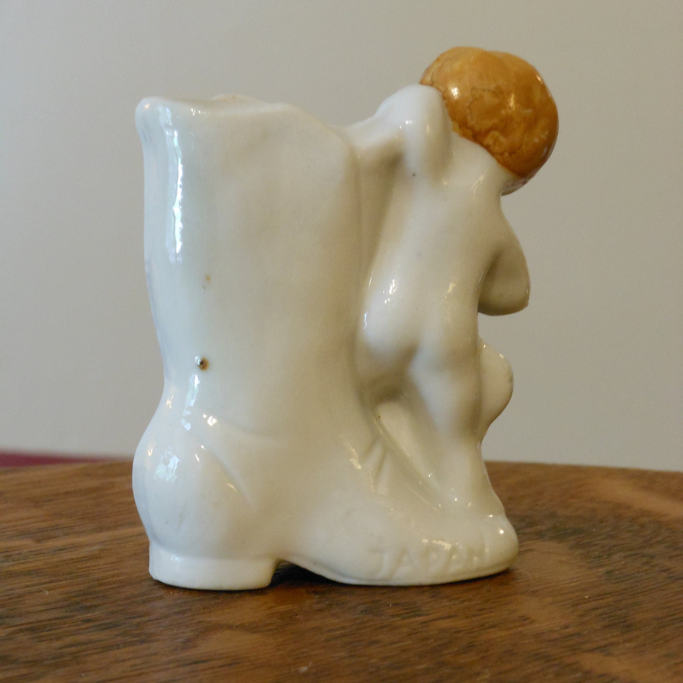 Vintage Japanese Cherub & Boot Toothpick Holder
