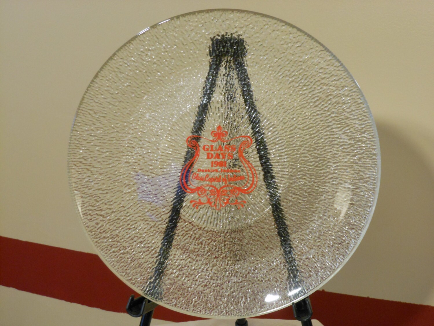 Commemorative Glass Plate from Dunkirk, Indiana 1981 Glass Days Plate