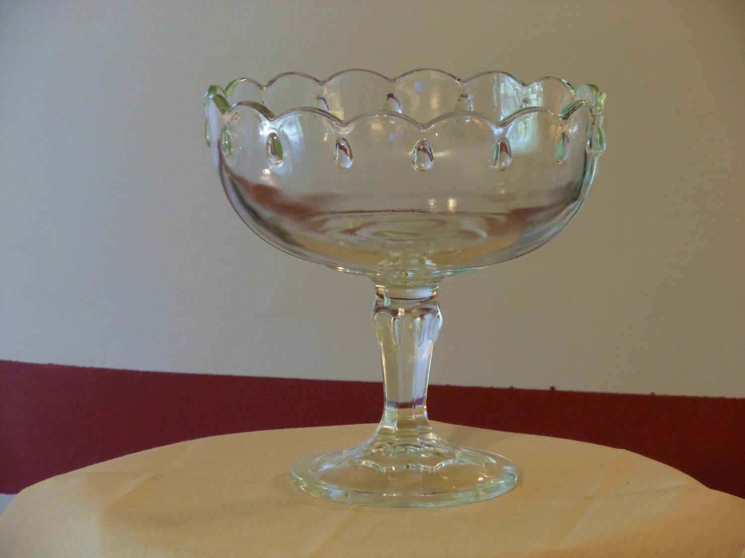Clear Indiana Glass Teardrop Compote