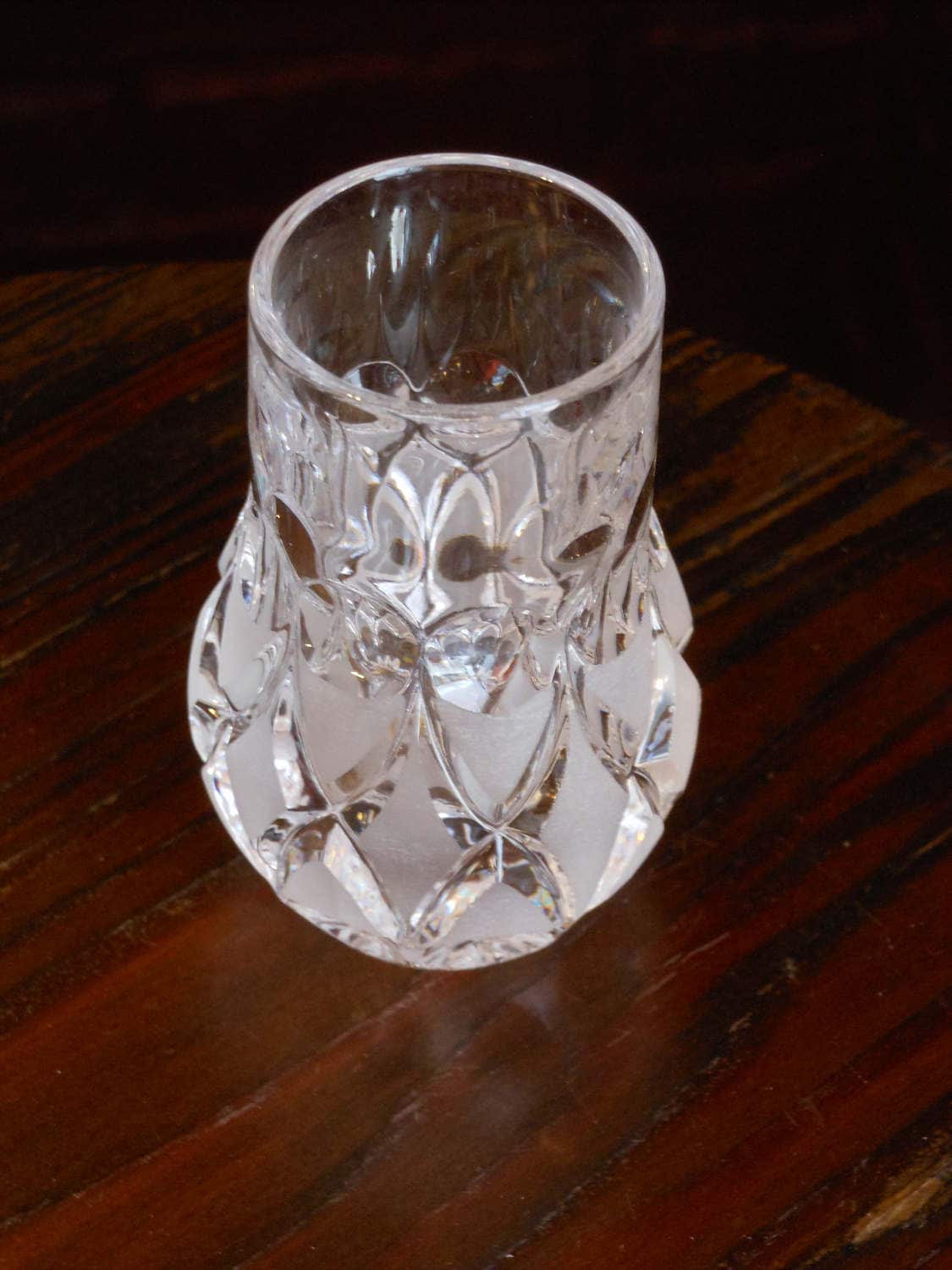 Frosted Lead Crystal Toothpick Holder