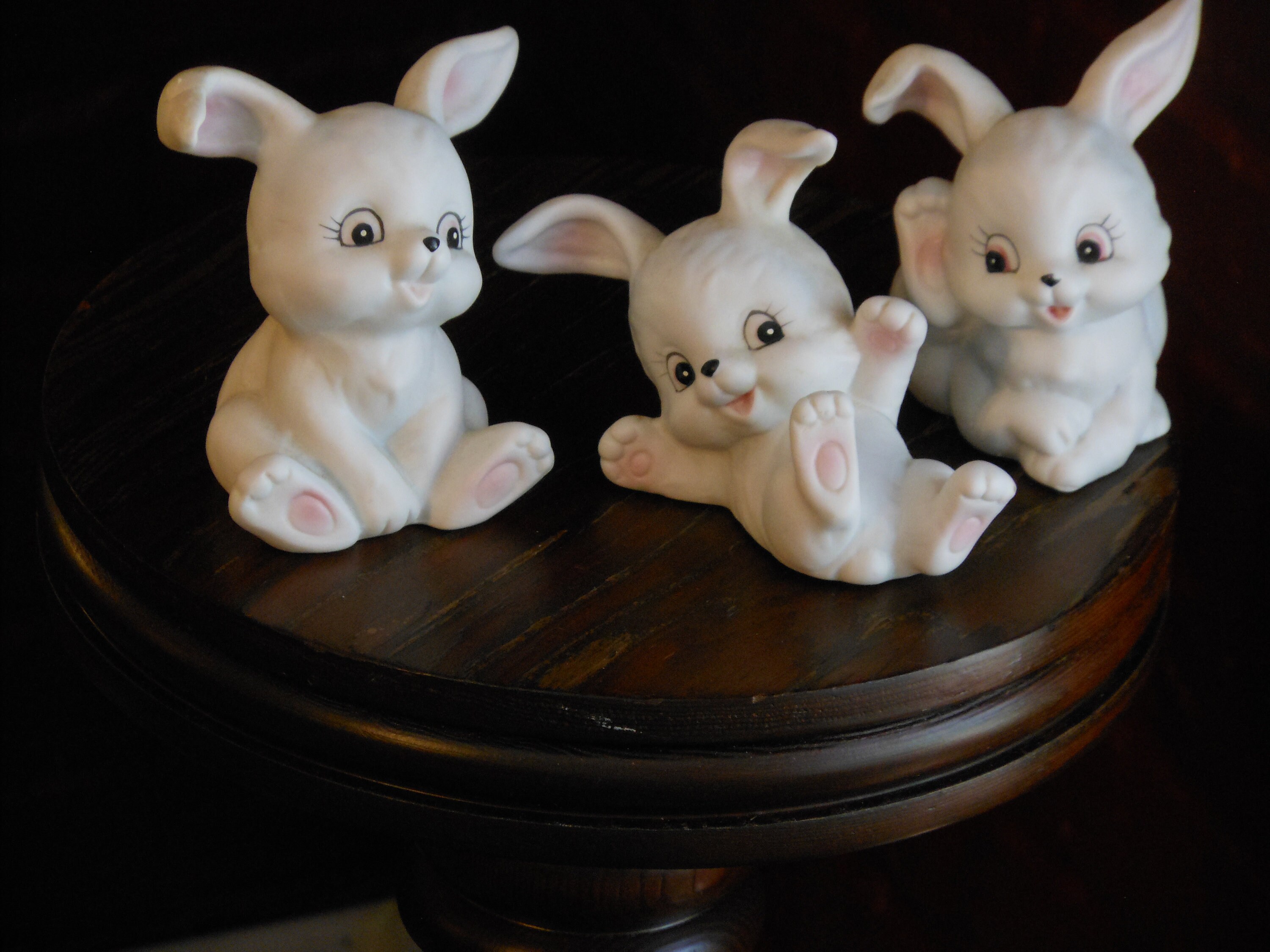 Three Homco Ceramic Bunnies