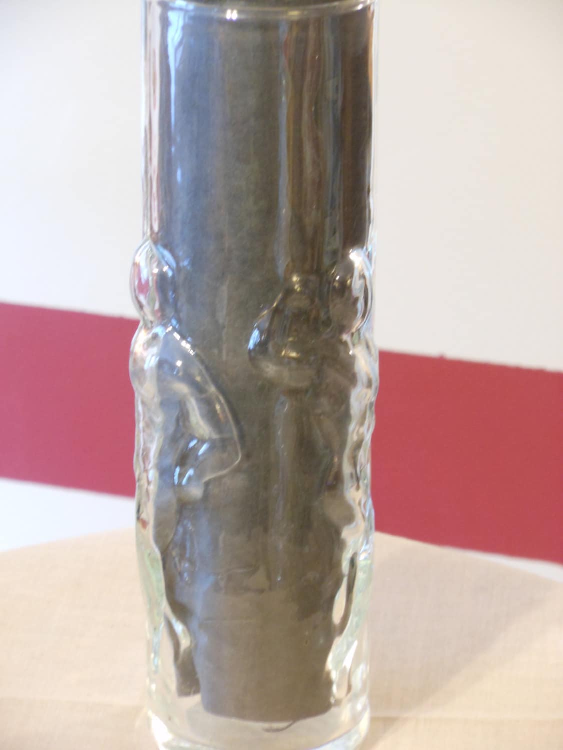 Rare Libbey Male Bodybuilder Embossed Highball Glass / Vase