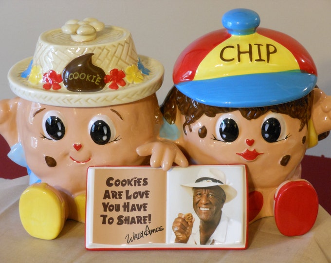 Famous Amos Collector Series #1 Cookie & Chip Double Cookie Jar