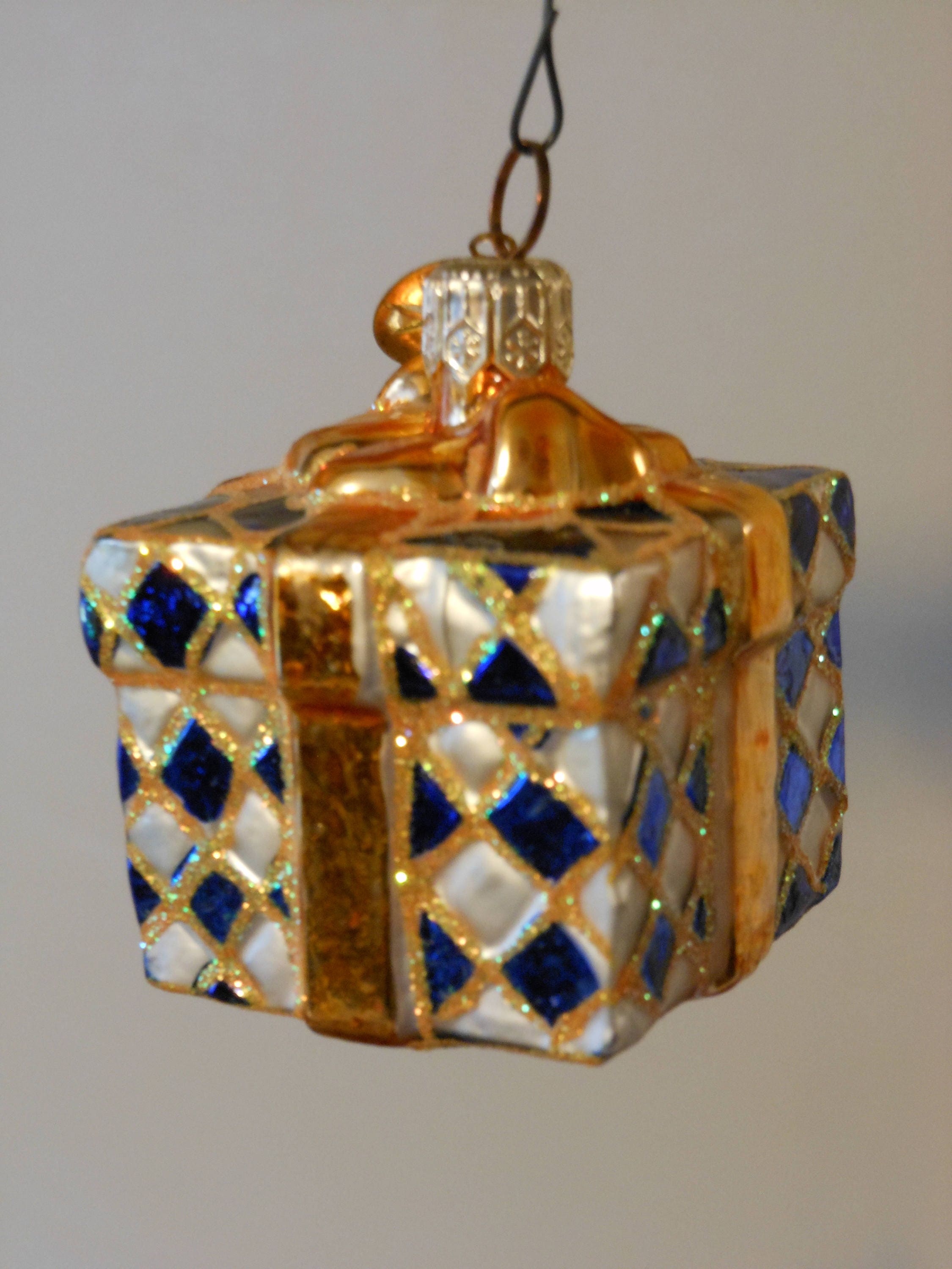 Christmas Teddy Bear & Wrapped Christmas Present Christopher Radko