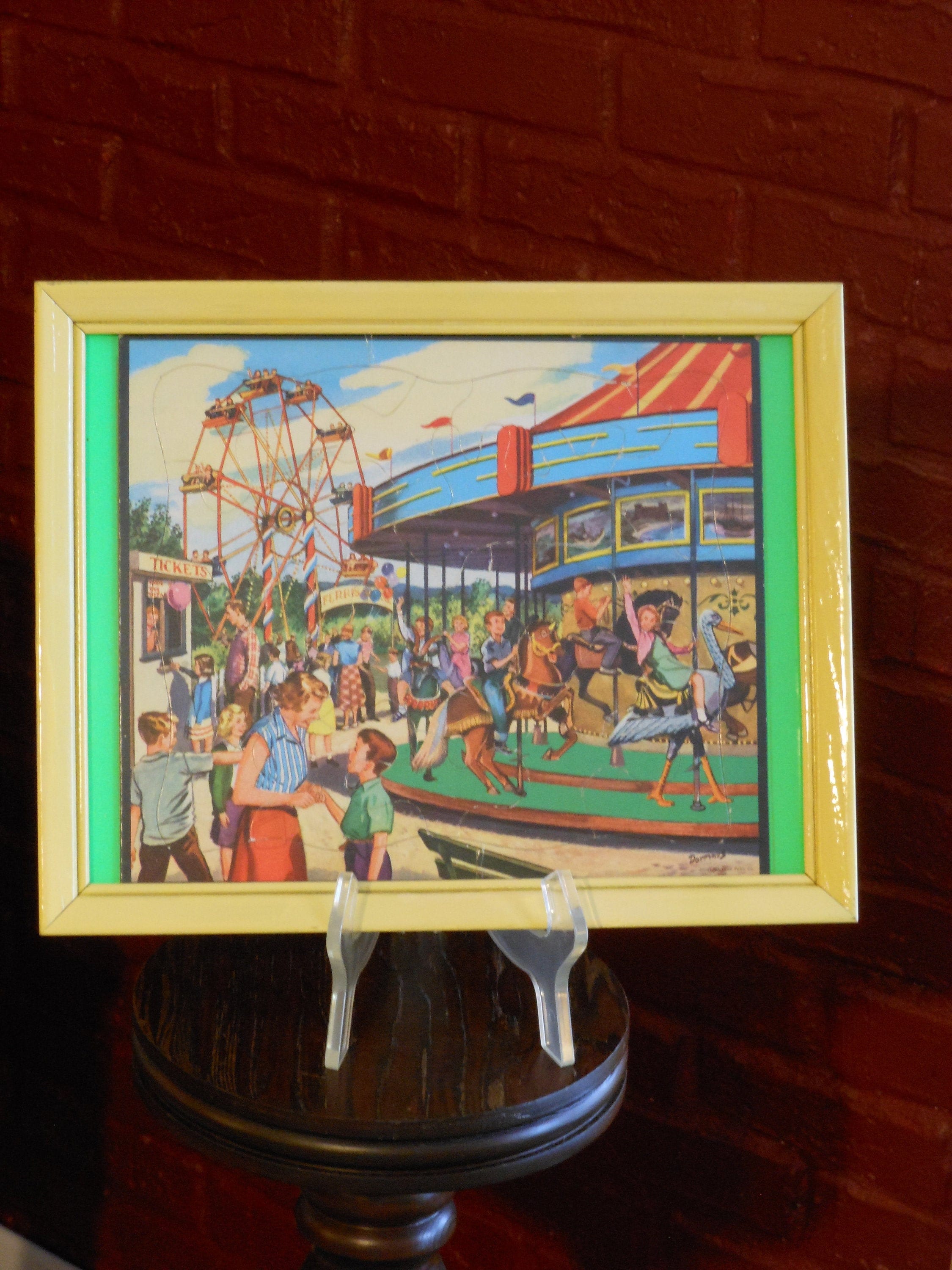 Framed Mid Century Tray Puzzle Robert Doremus Illustrator