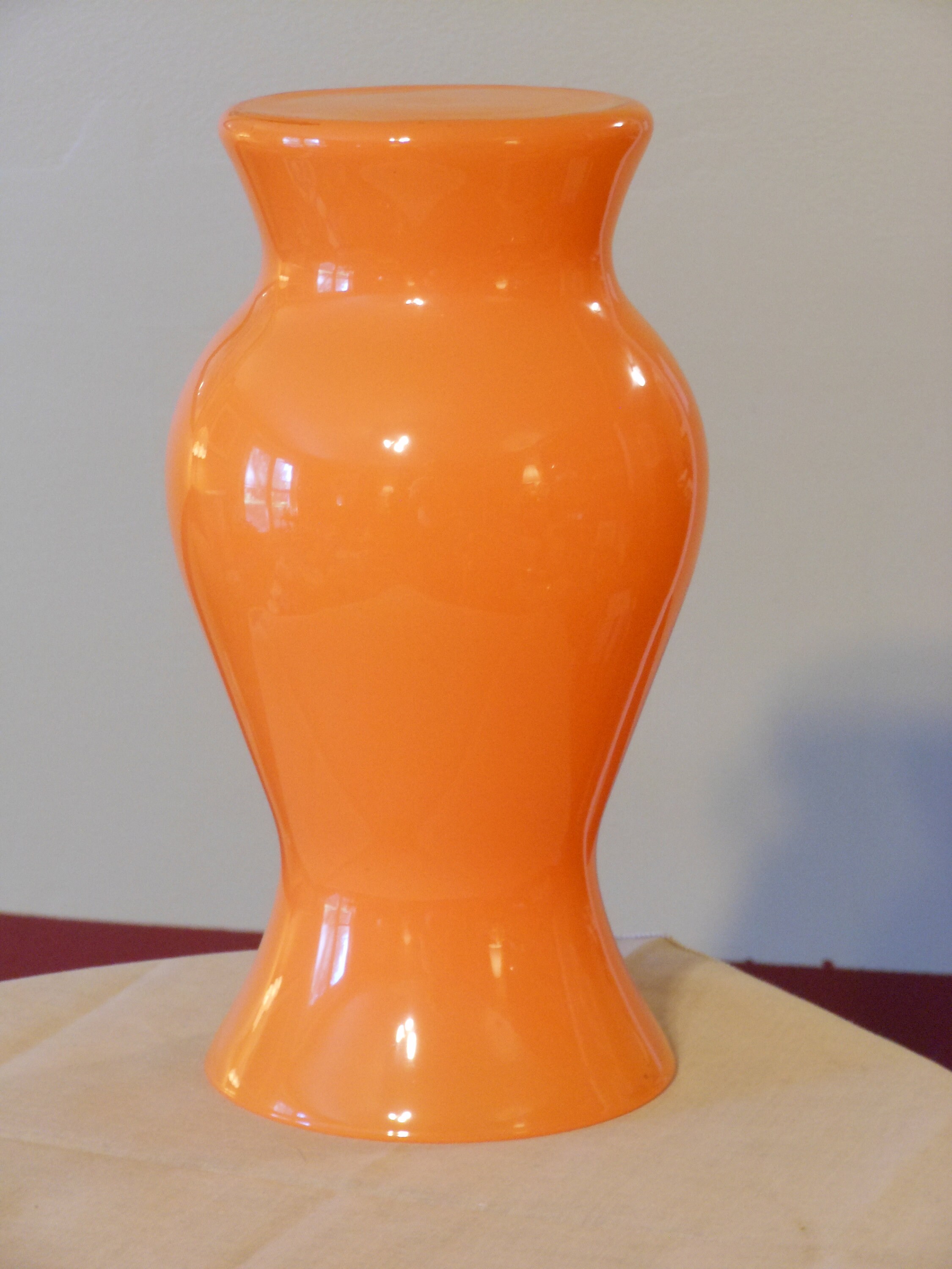 Orange 9Inch Glass Vase